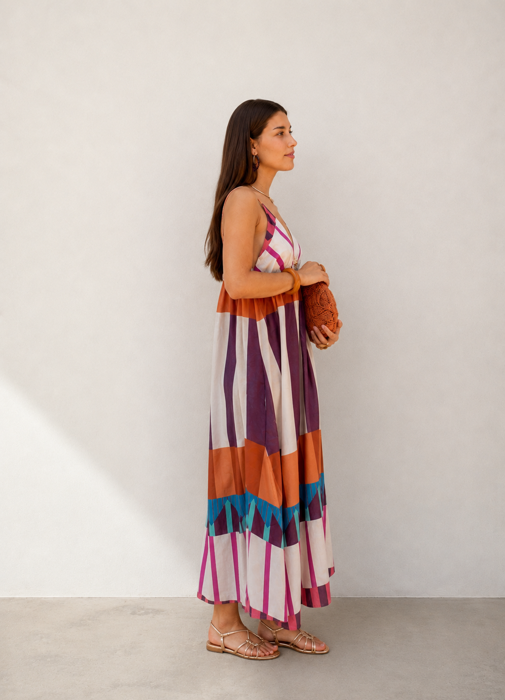 Lucía|Vestido de verano con estampado de rallas