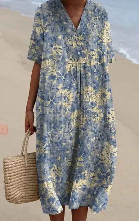 Margaret - Vestido Flowy con Estampado Floral Vibrante