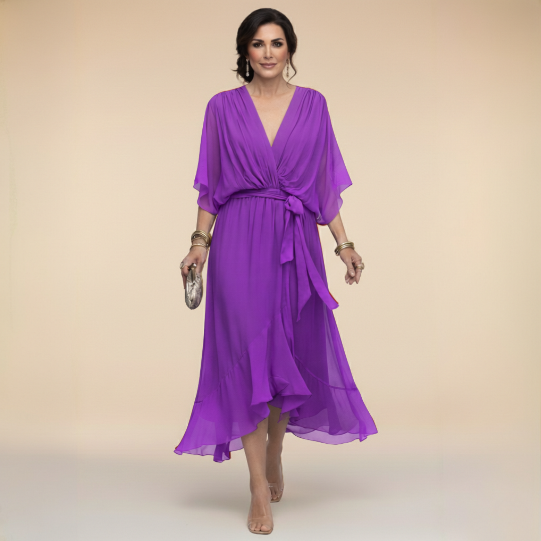 Rossella — Vestido de Chifón con Escote V