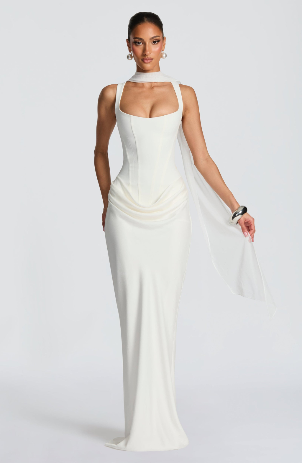 Rosa™ | Vestido con silueta fluida con corsé ajustado