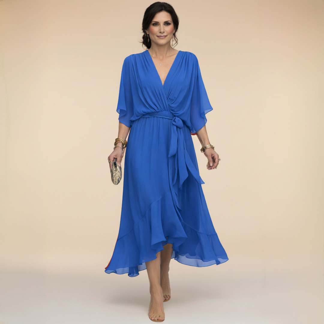 Rossella — Vestido de Chifón con Escote V