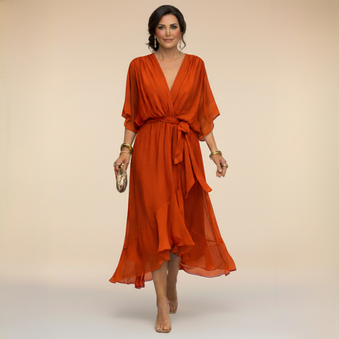 Rossella — Vestido de Chifón con Escote V