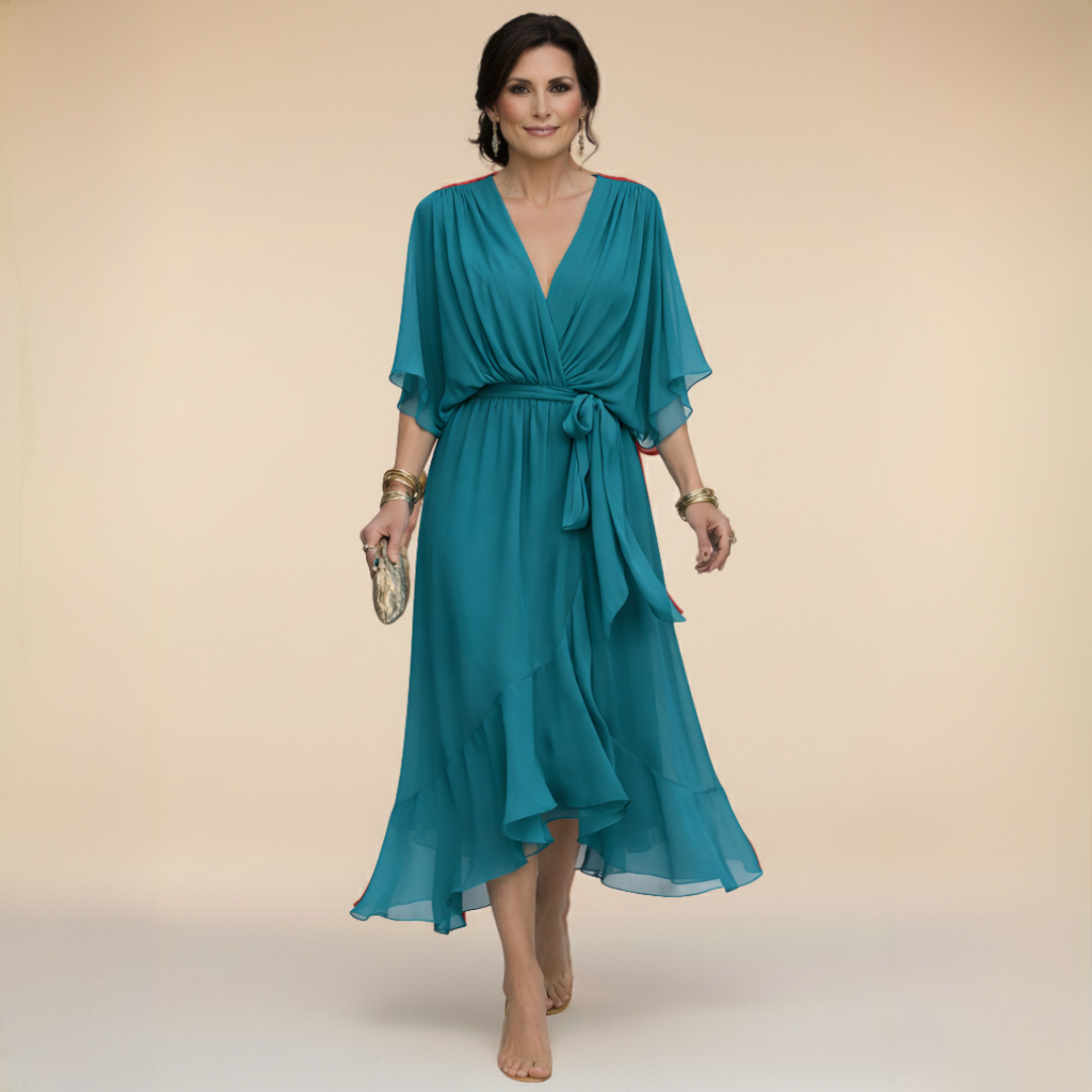 Rossella — Vestido de Chifón con Escote V