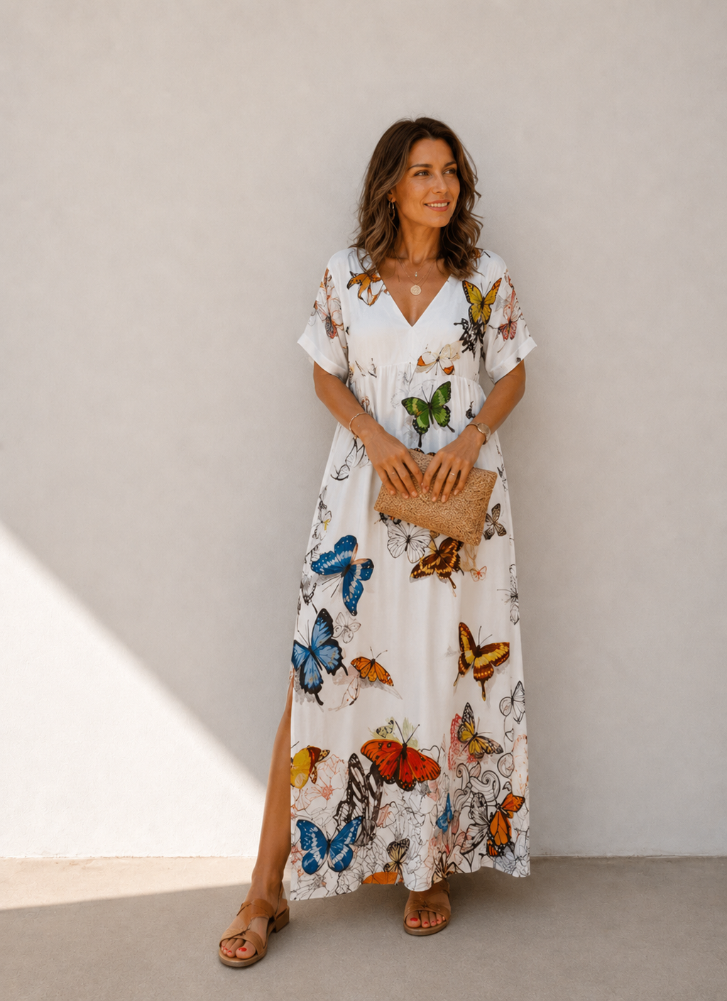 Marta|Vestido de verano con estampado de mariposas