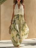 Livia | Conjunto fluido con estampado de lirios y diseño elegante