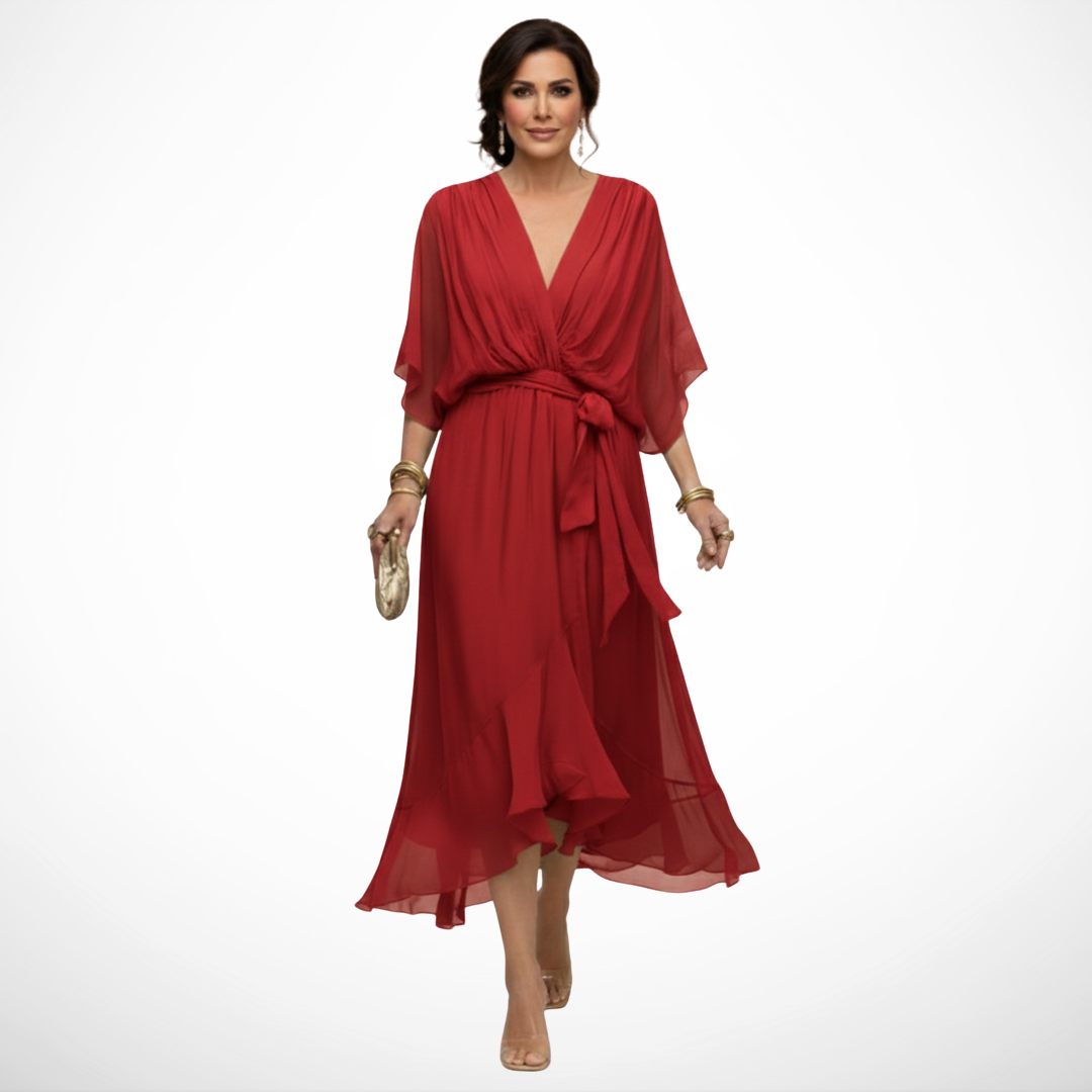 Rossella — Vestido de Chifón con Escote V
