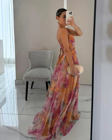 Ana | Elegancia floral en un vestido largo