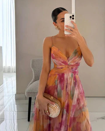Ana | Elegancia floral en un vestido largo