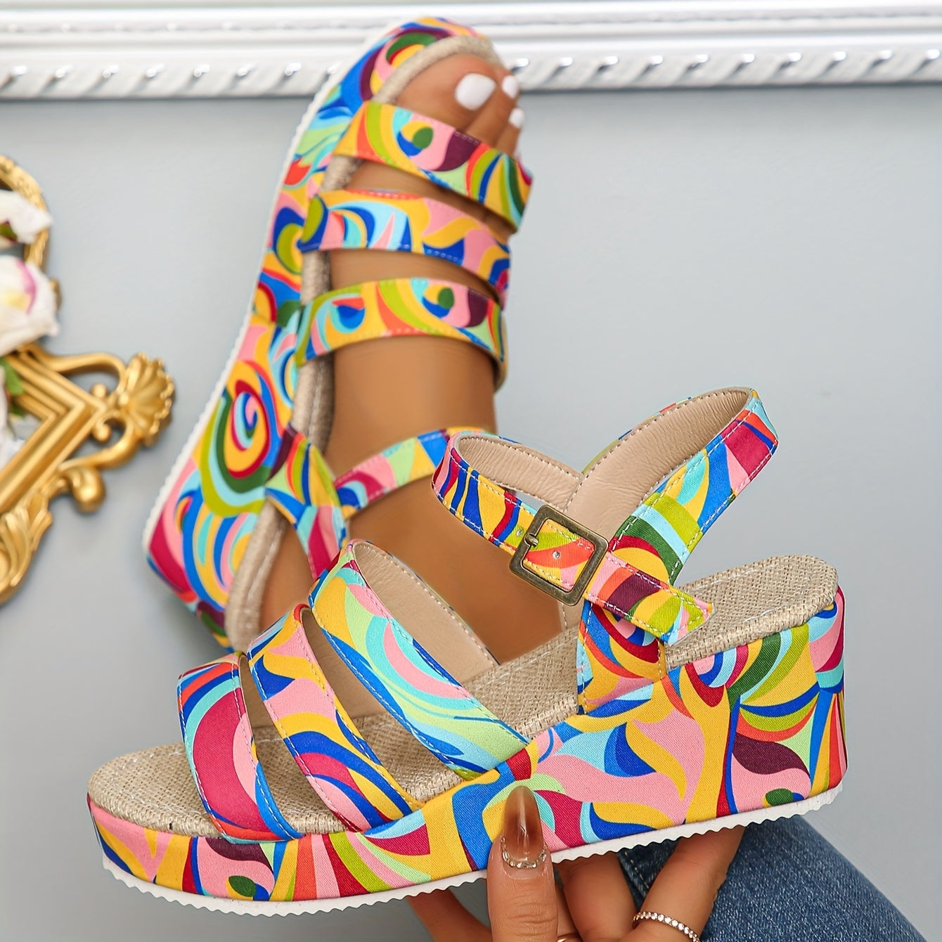 Selora • Sandalias plataforma con tira al tobillo