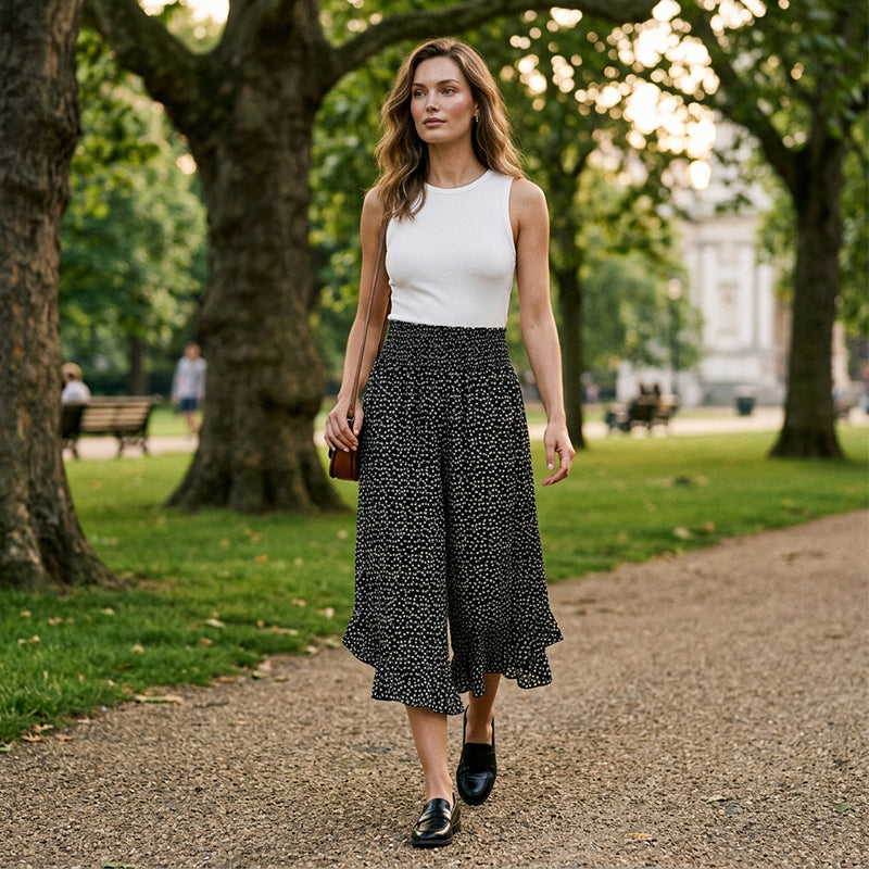 Abigail | Pantalon cintura alta, elastica y holgado