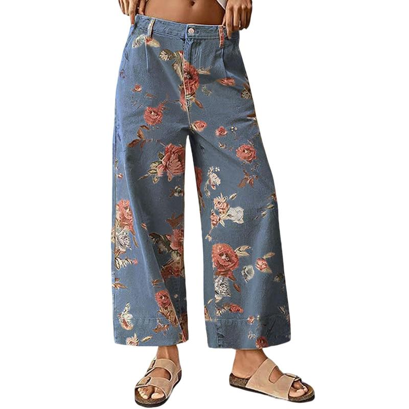Pantalones informales con estampado floral