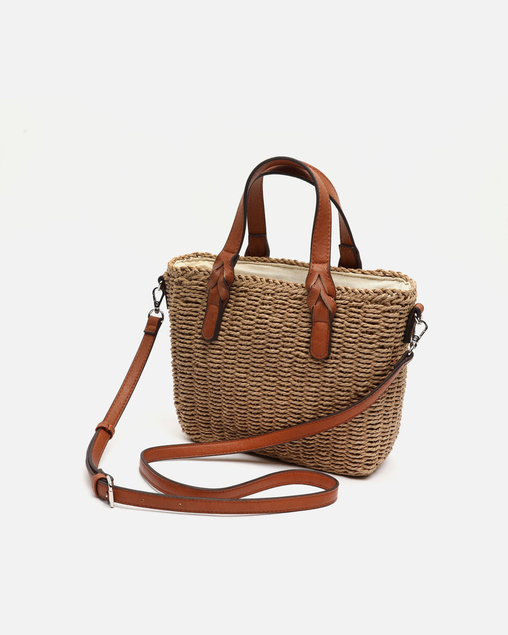Picasi bolso tote pequeño efecto rafia con asa bandolera extraíble