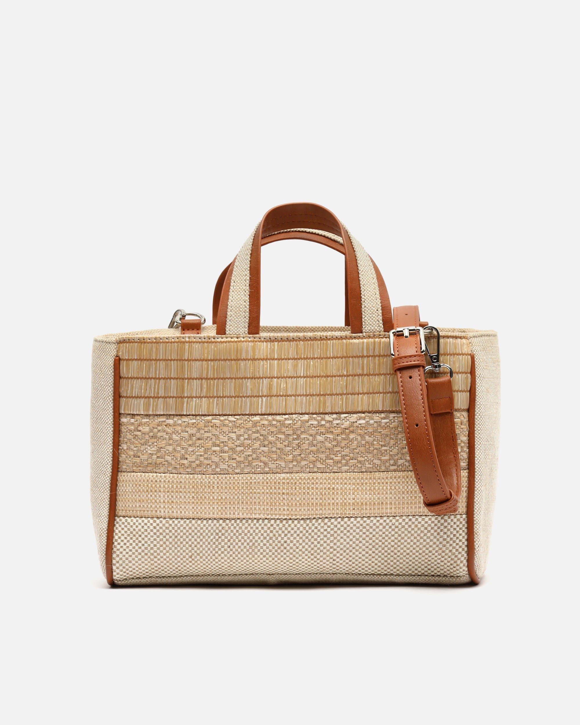 Seni bolso tote efecto rafia con asa bandolera extraíble