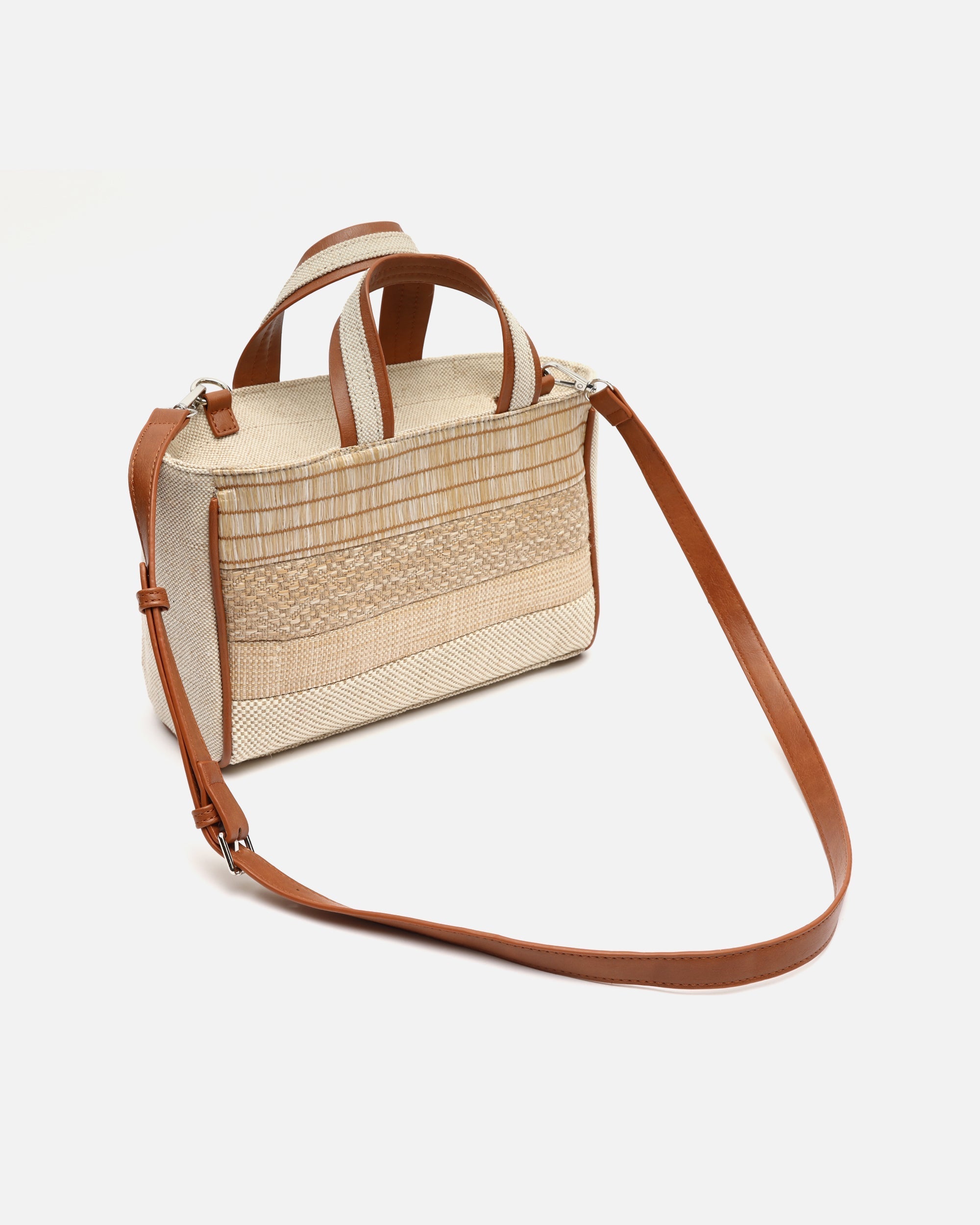 Seni bolso tote efecto rafia con asa bandolera extraíble