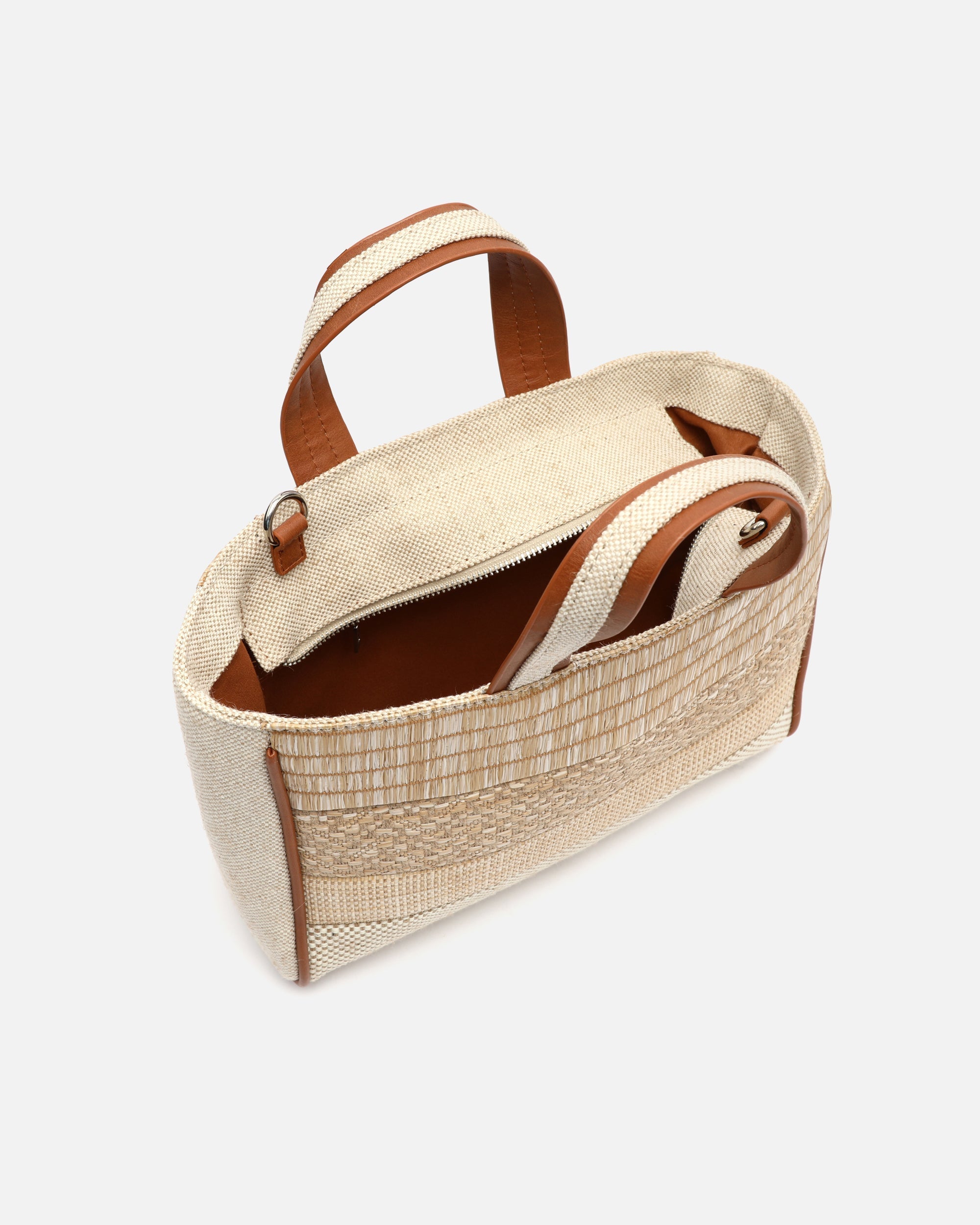 Seni bolso tote efecto rafia con asa bandolera extraíble