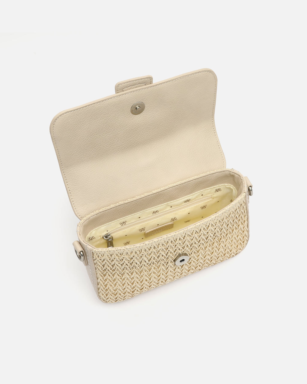 Tichin bolso bandolera pequeño con solapa efecto rafia