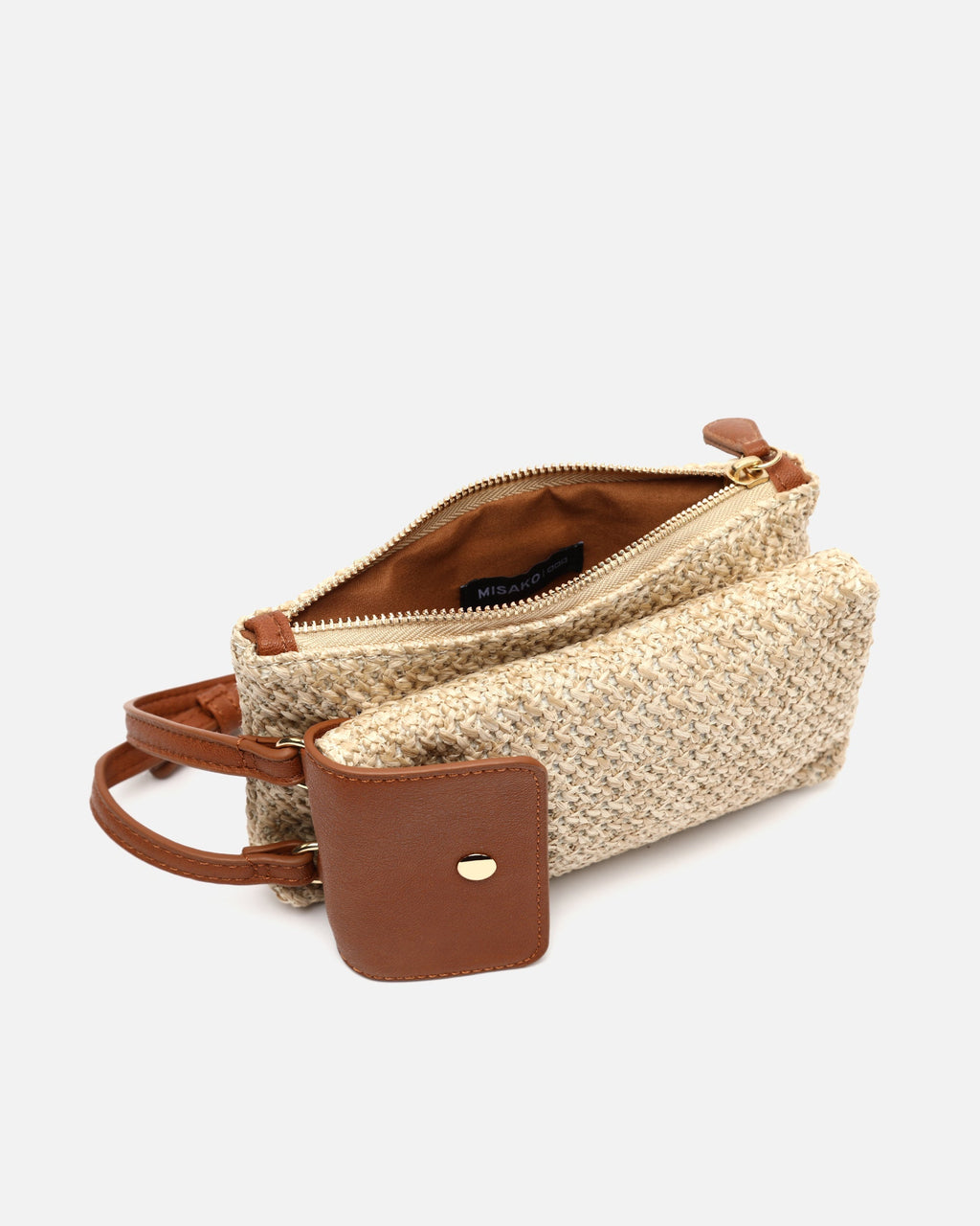 Ralens bolso bandolera mini efecto rafia para móvil