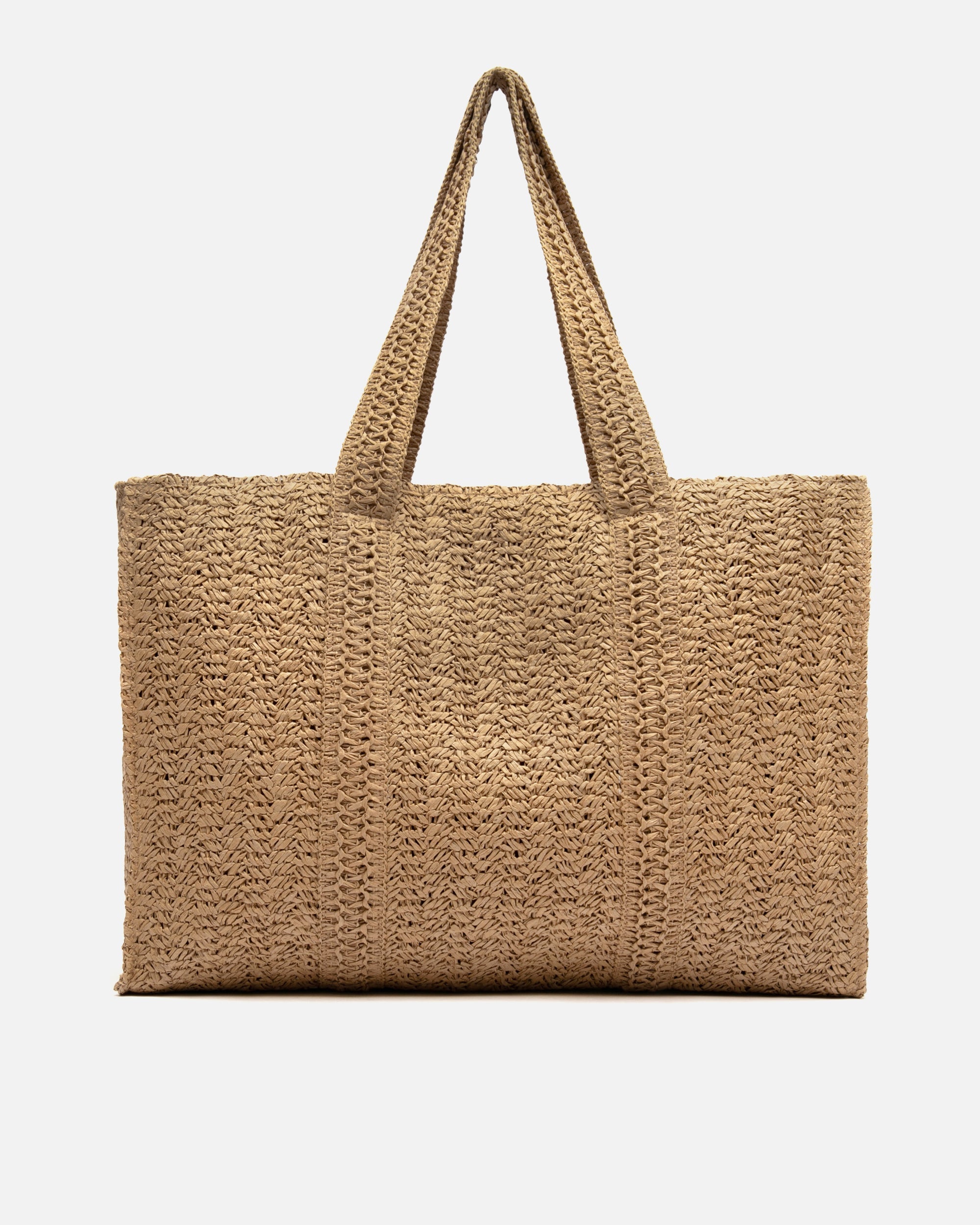 Cuadri bolso shopper grande efecto rafia