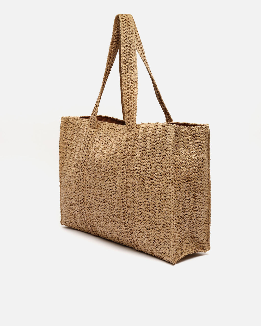 Cuadri bolso shopper grande efecto rafia