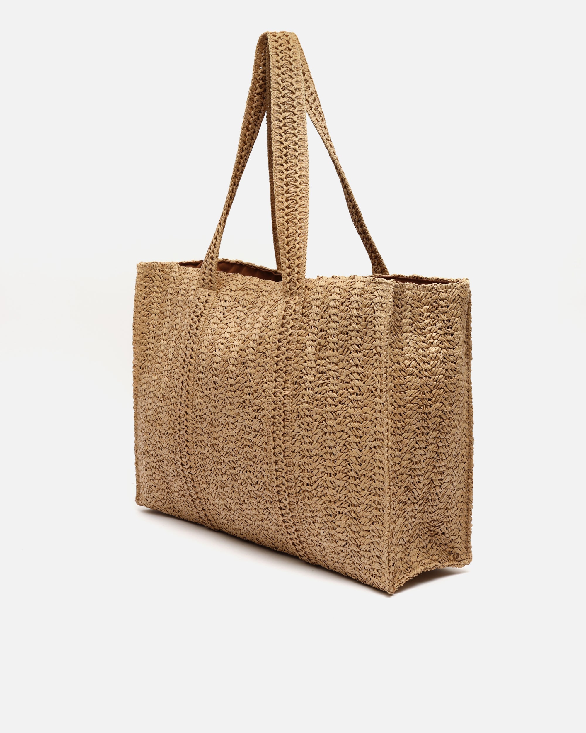 Cuadri bolso shopper grande efecto rafia
