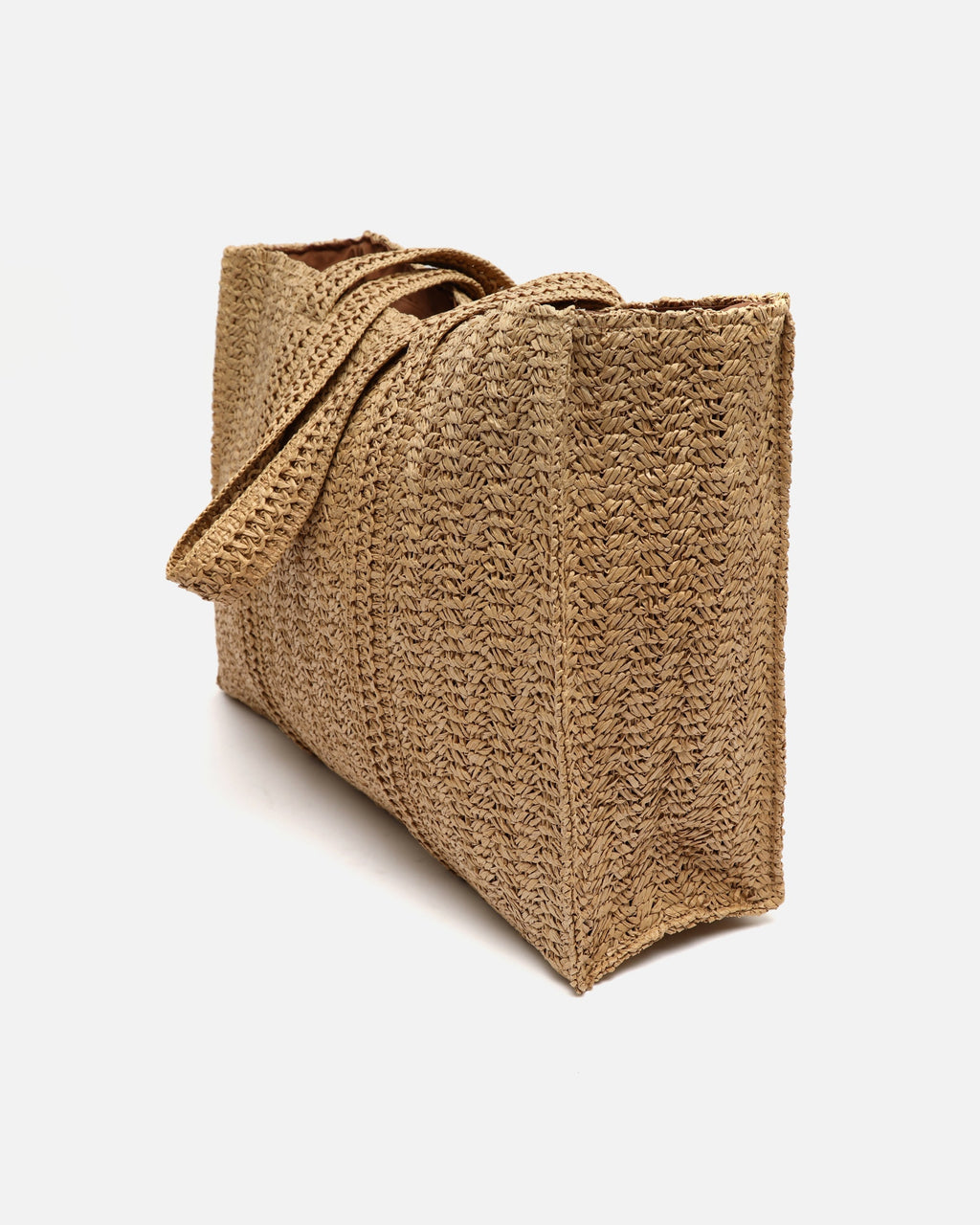 Cuadri bolso shopper grande efecto rafia