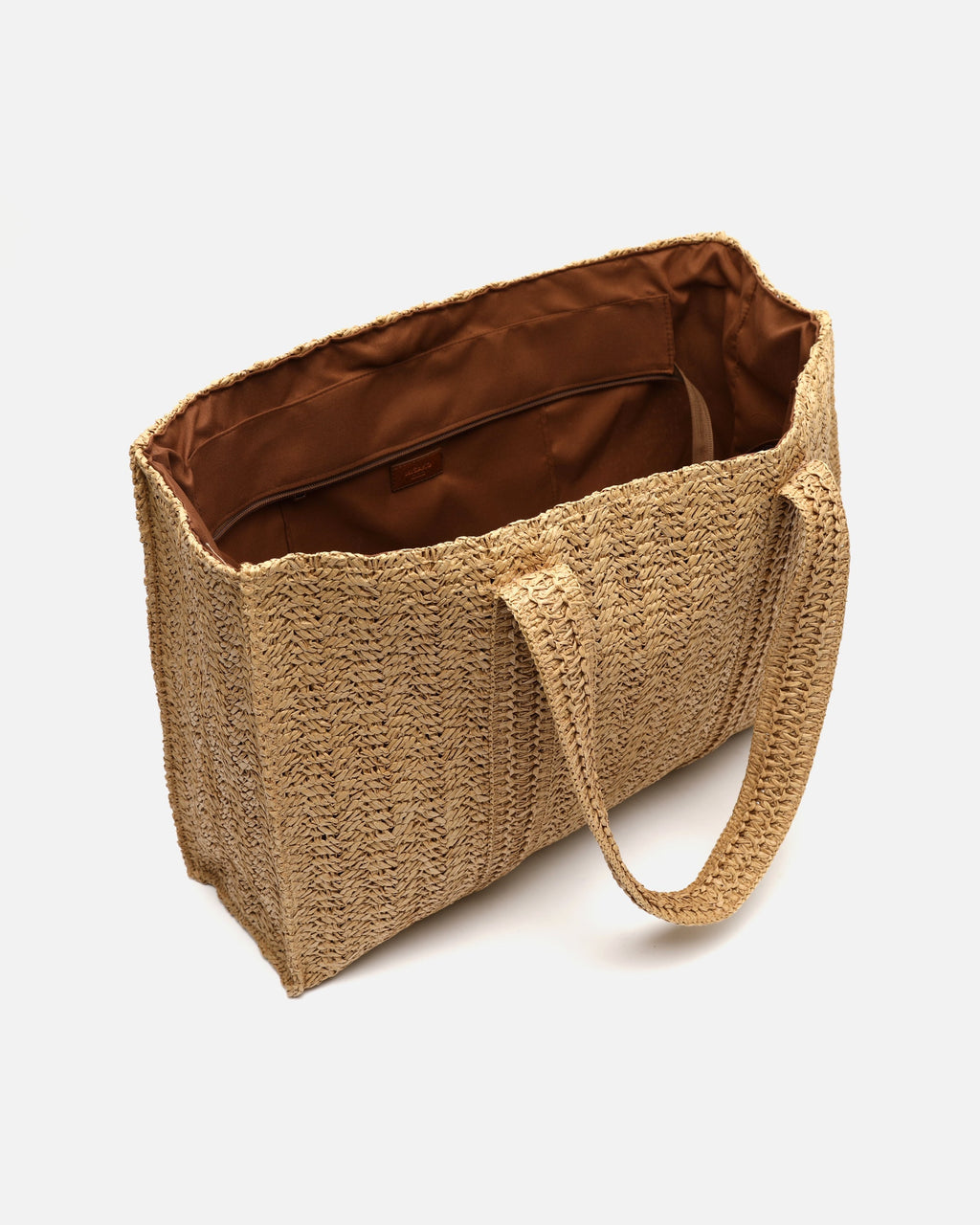 Cuadri bolso shopper grande efecto rafia
