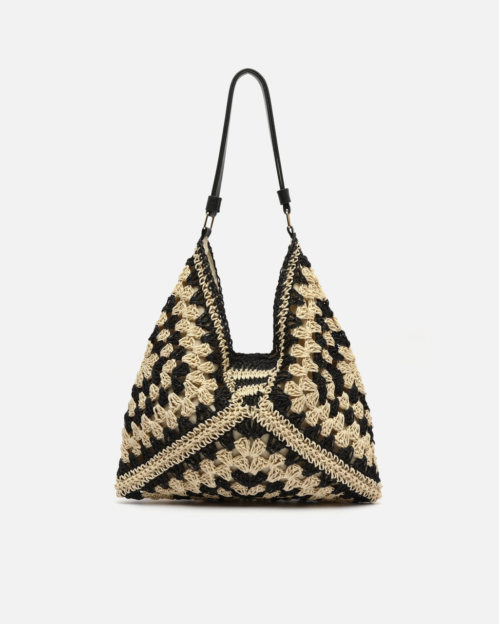 Ushu bolso hobo efecto rafia con estampado