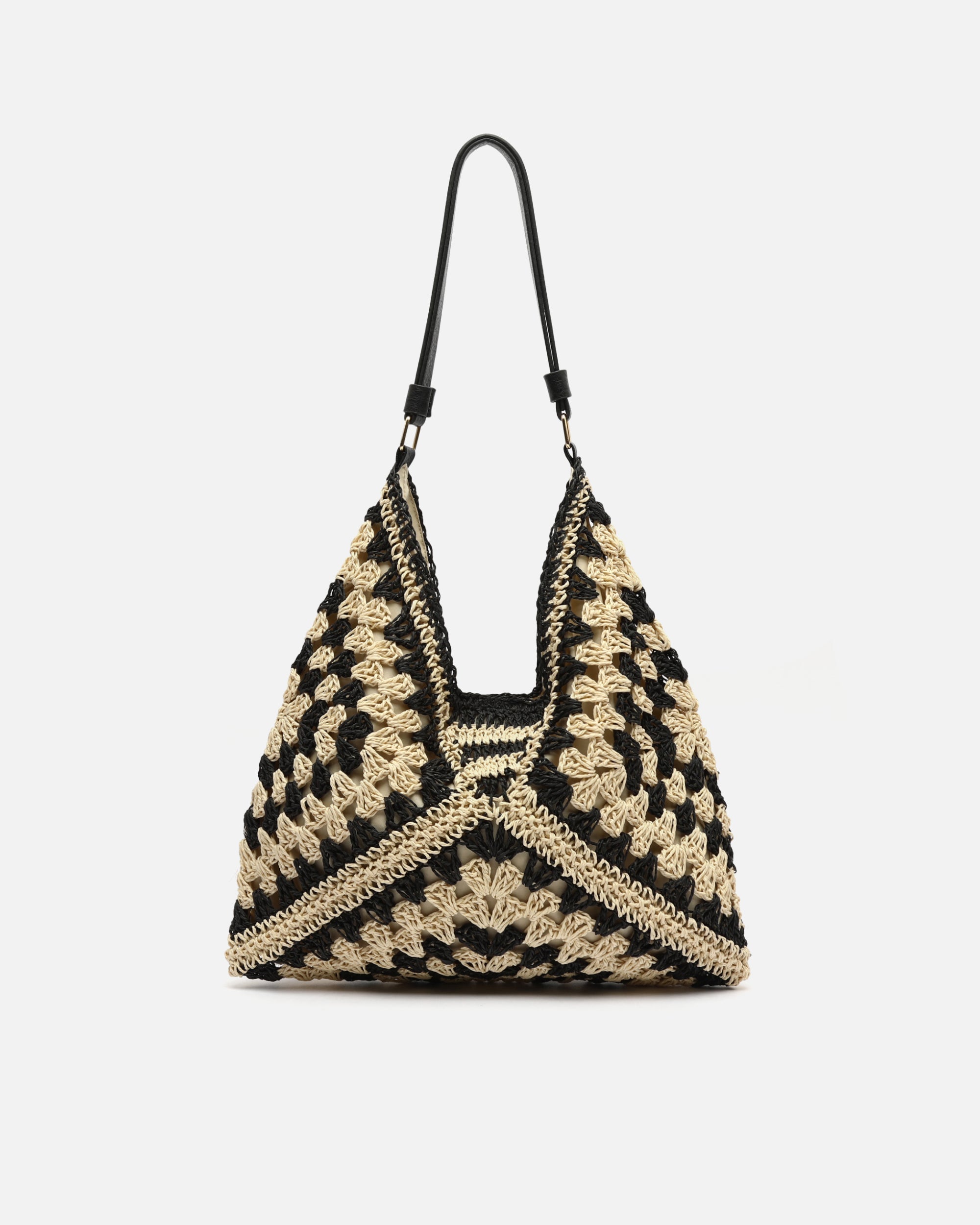 Ushu bolso hobo efecto rafia con estampado