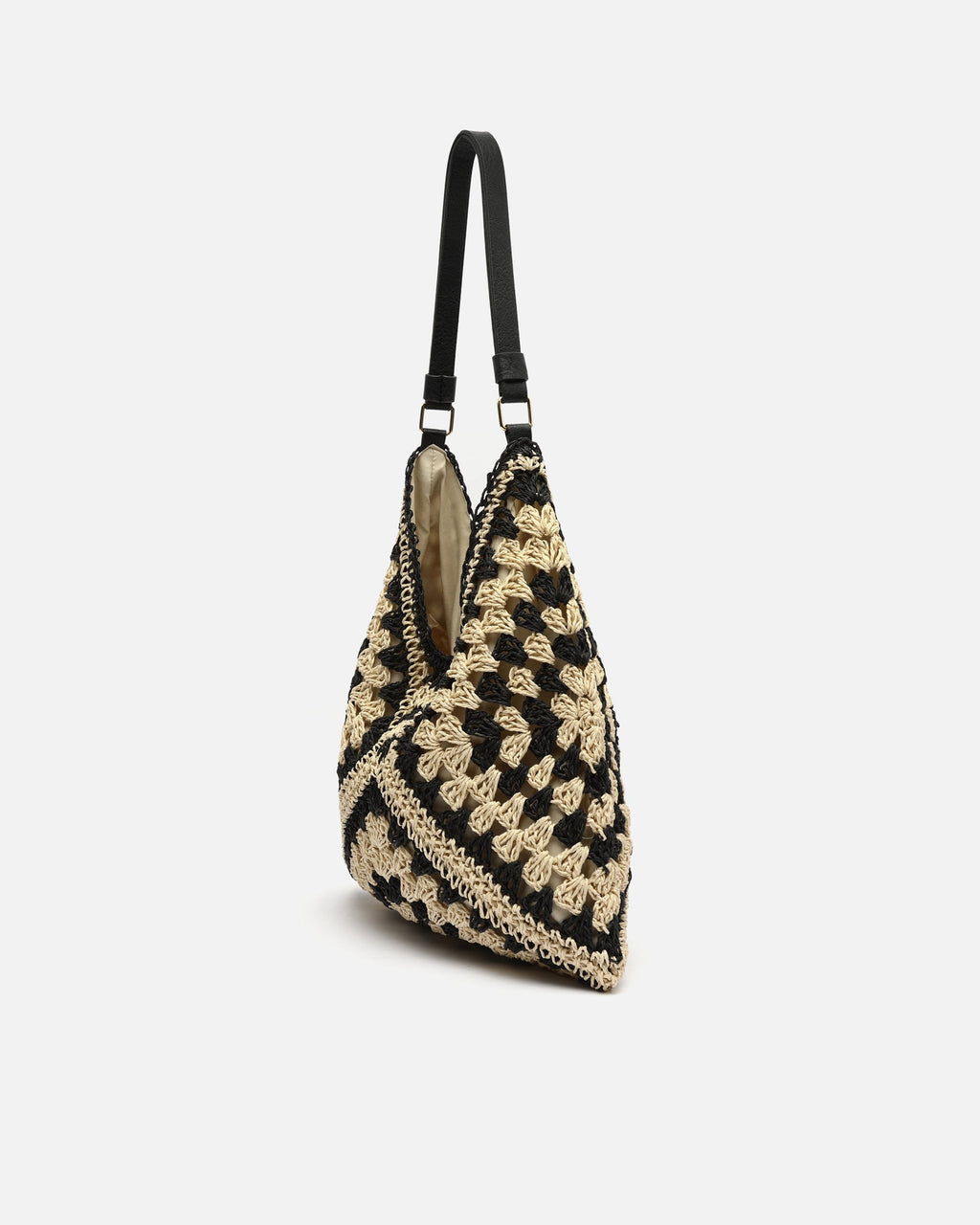 Ushu bolso hobo efecto rafia con estampado