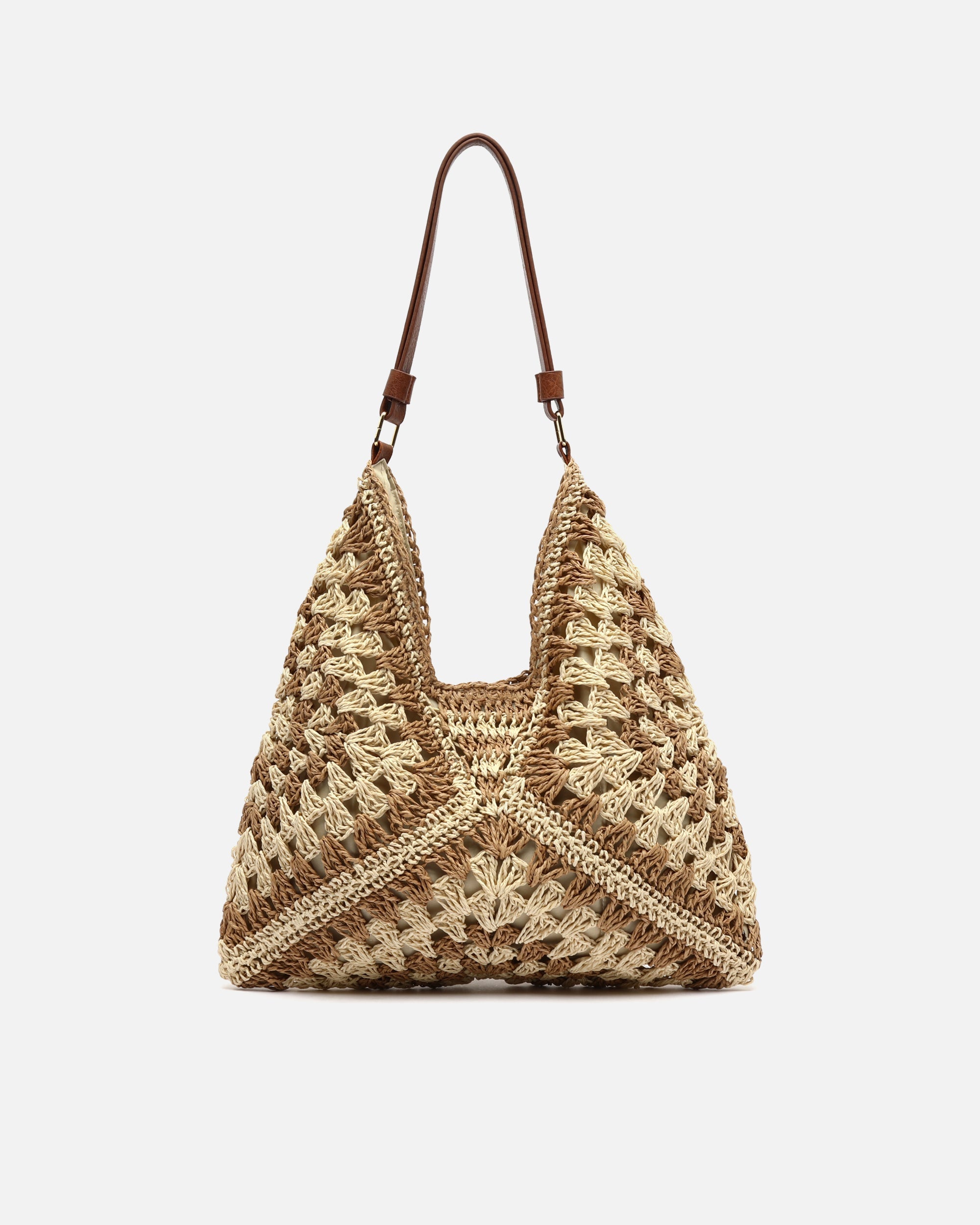 Ushu bolso hobo efecto rafia con estampado