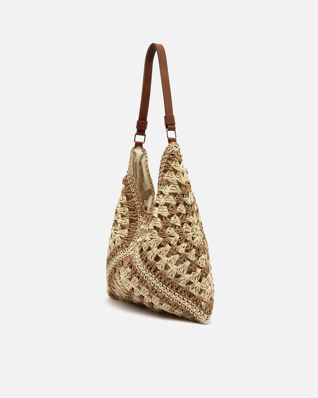 Ushu bolso hobo efecto rafia con estampado
