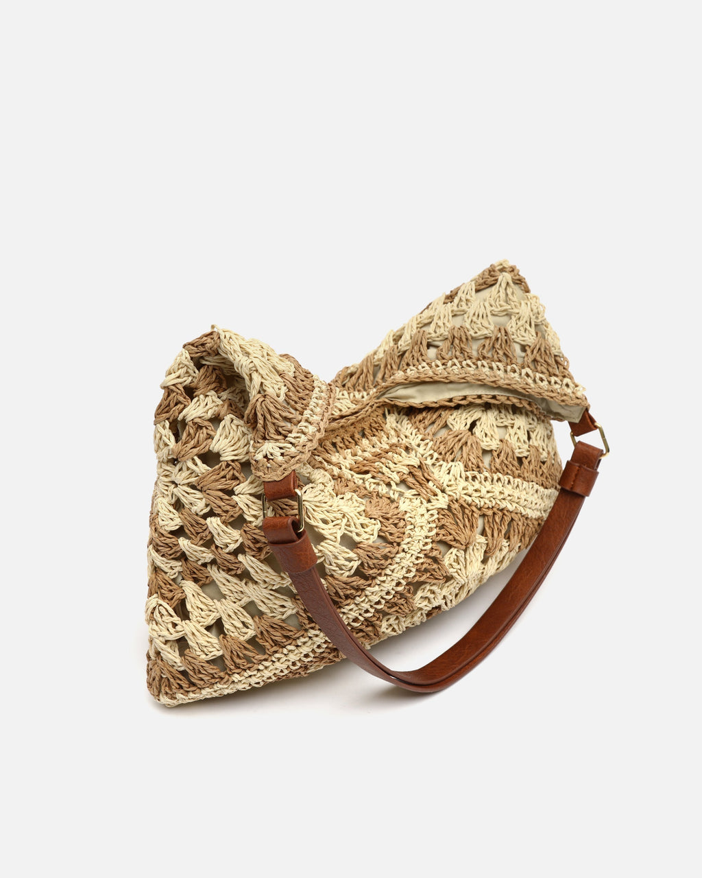 Ushu bolso hobo efecto rafia con estampado