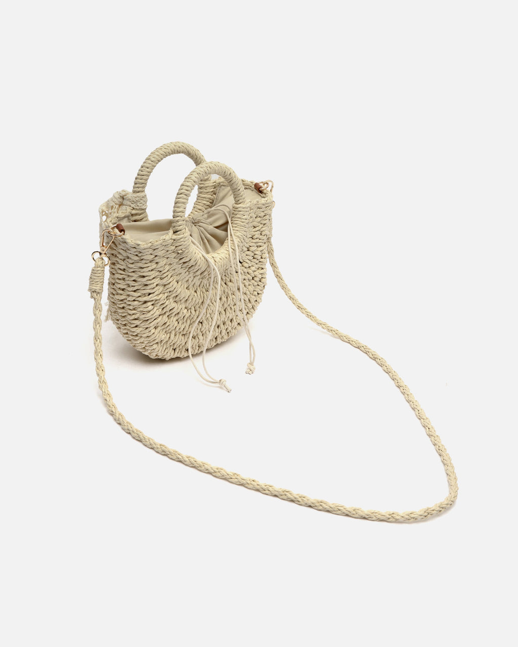 Tao bolso tipo cesta pequeño efecto rafia