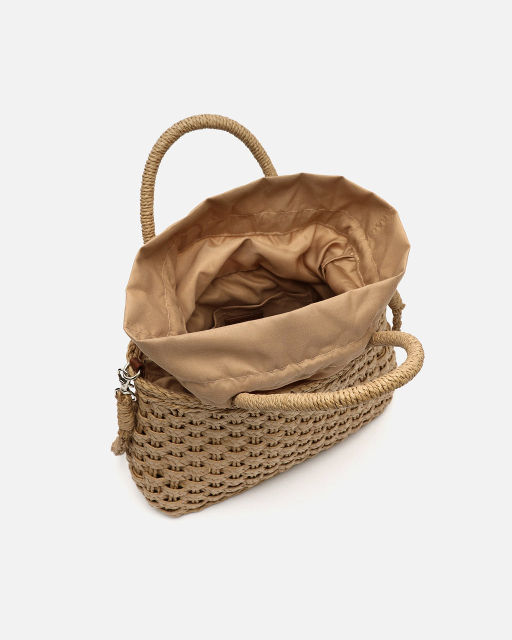 Milori bolso de mano pequeño efecto rafia con asa bandolera extraíble