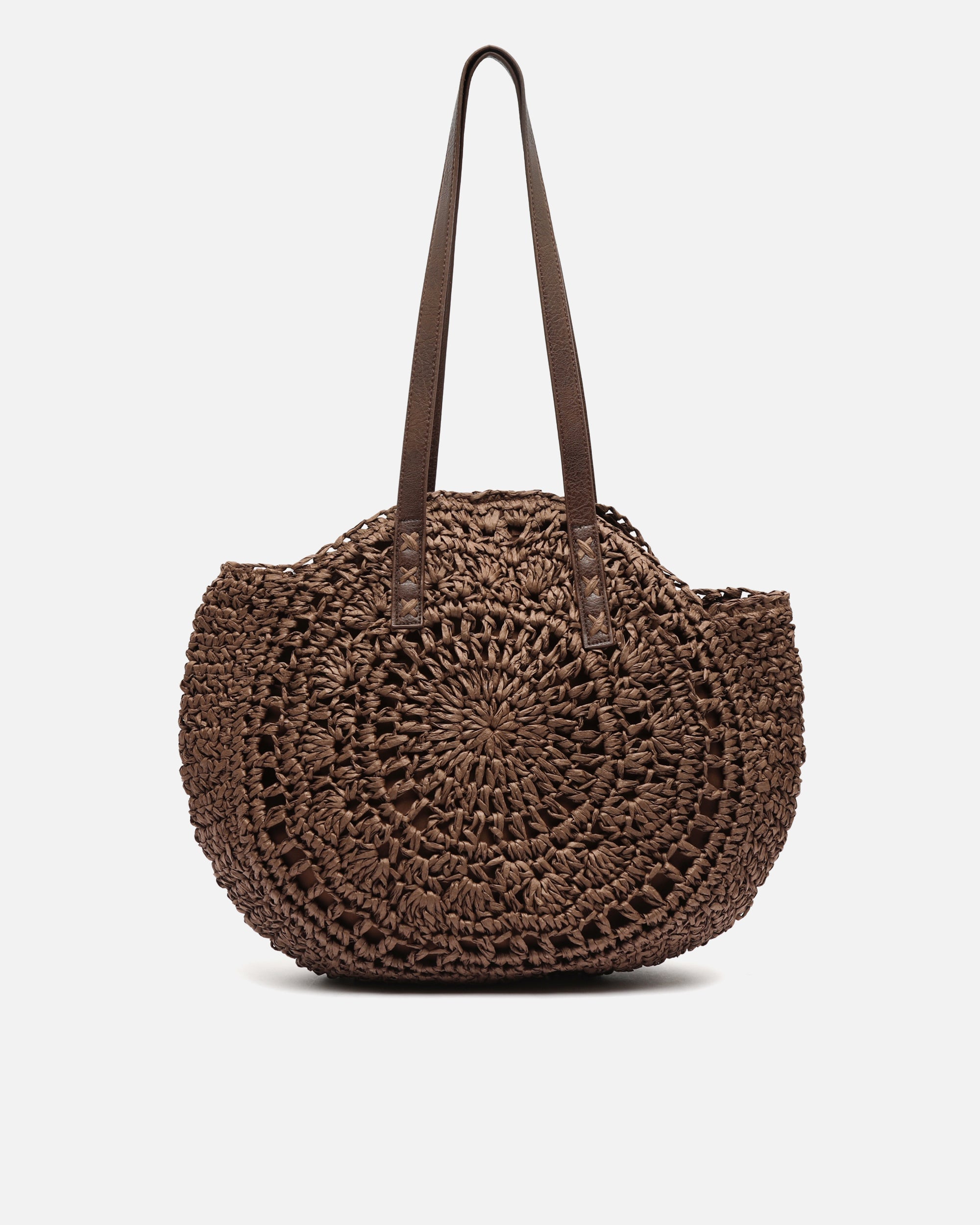 Redon bolso de hombro redondo grande efecto rafia