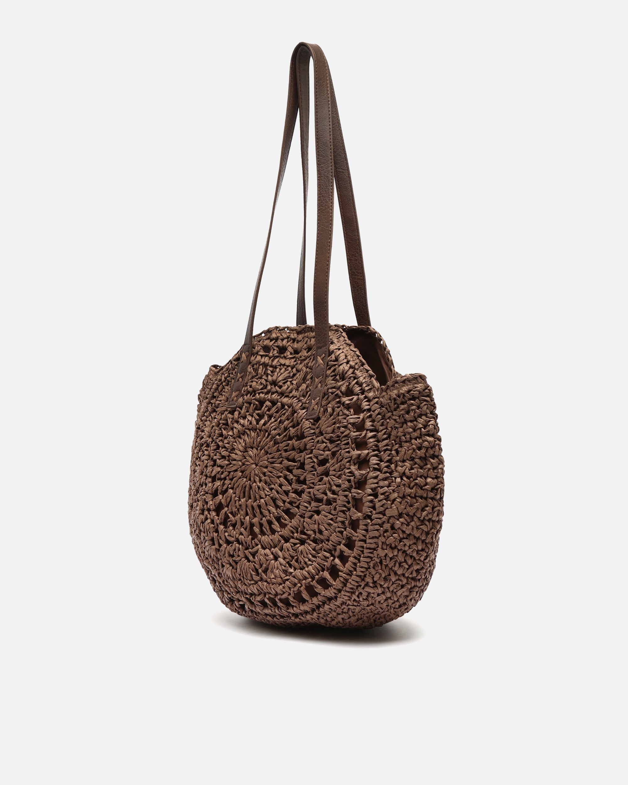 Redon bolso de hombro redondo grande efecto rafia