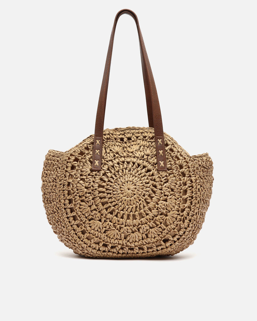 Redon bolso de hombro redondo grande efecto rafia