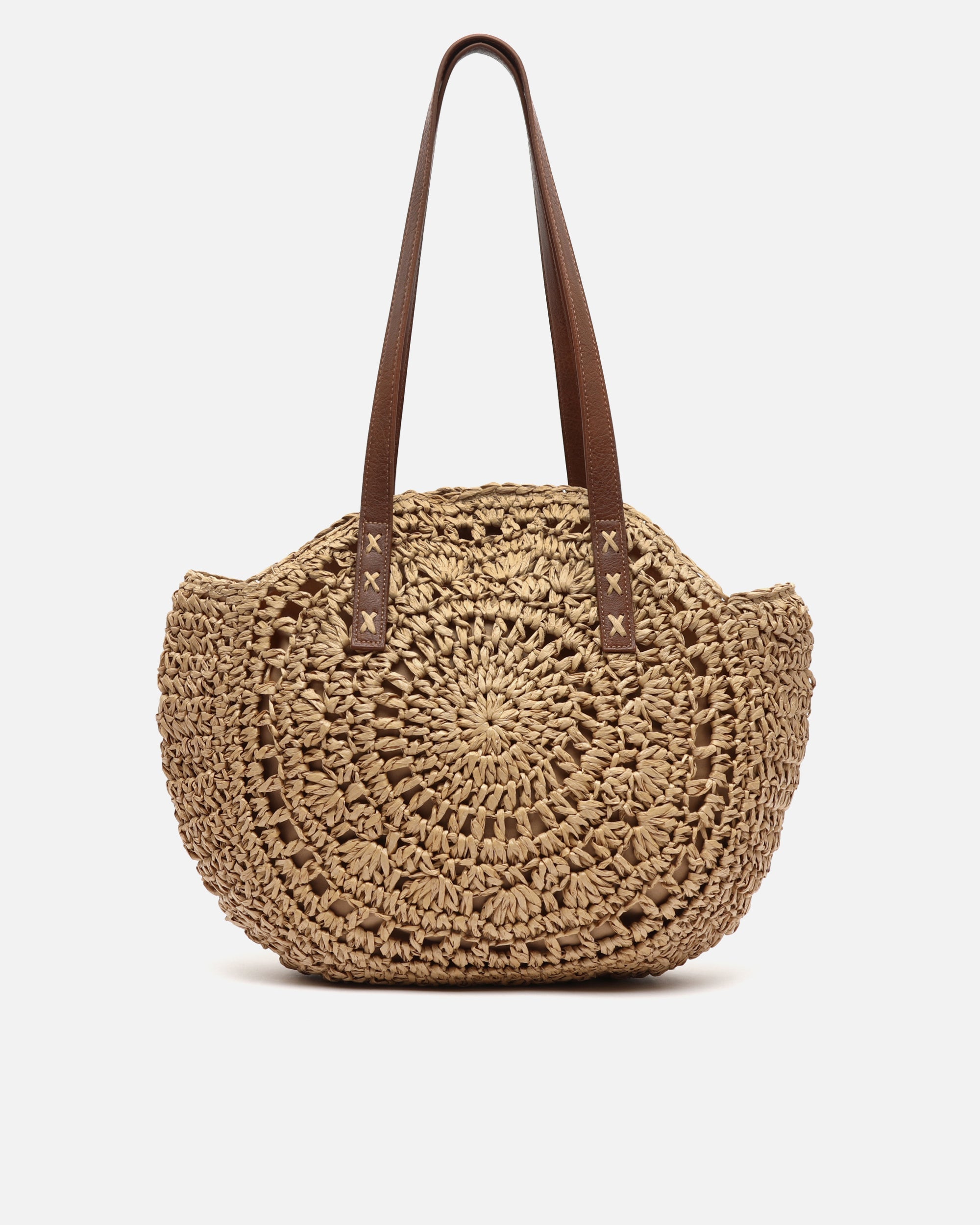 Redon bolso de hombro redondo grande efecto rafia