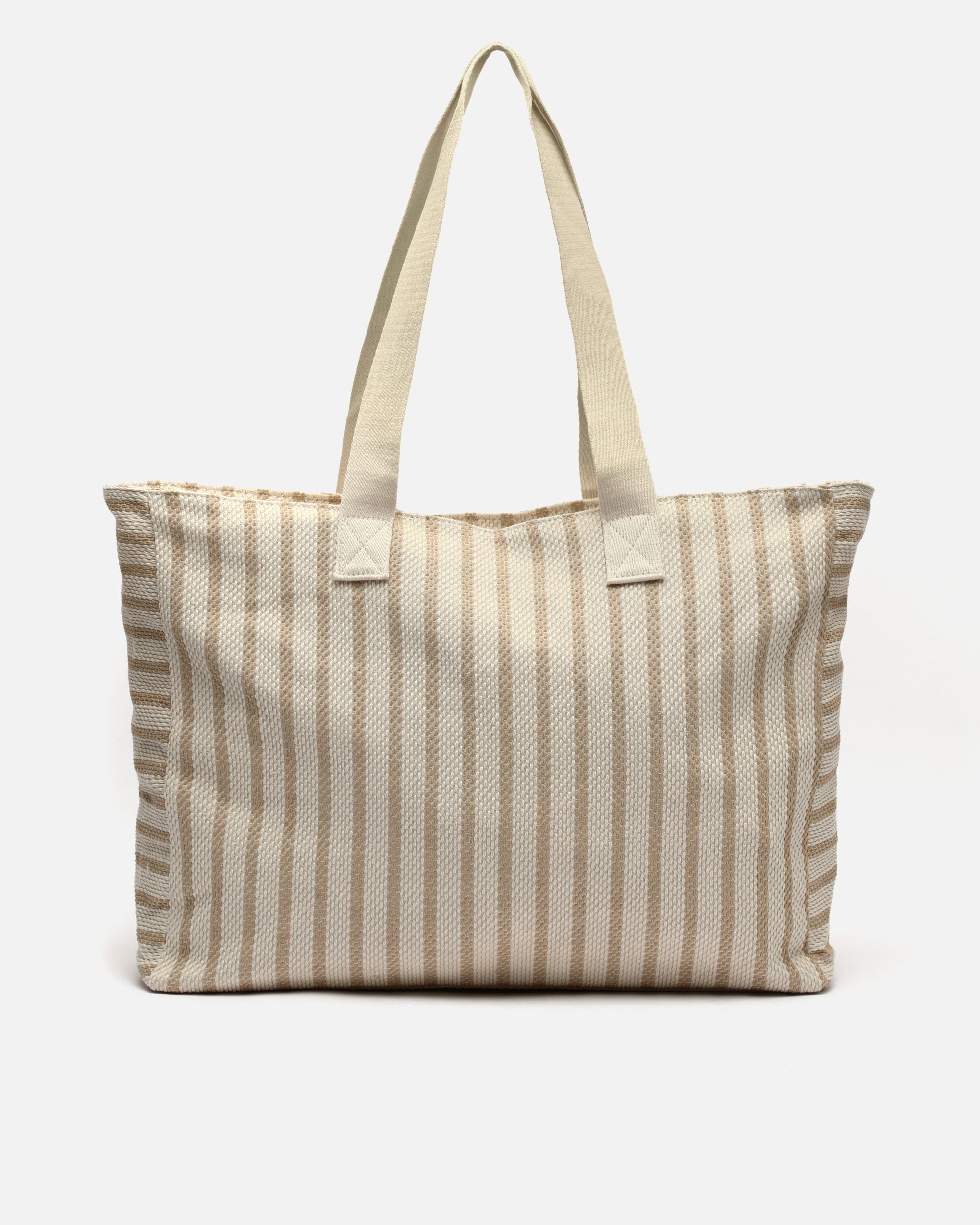 Playa bolsa grande con estampado de rayas en jacquard