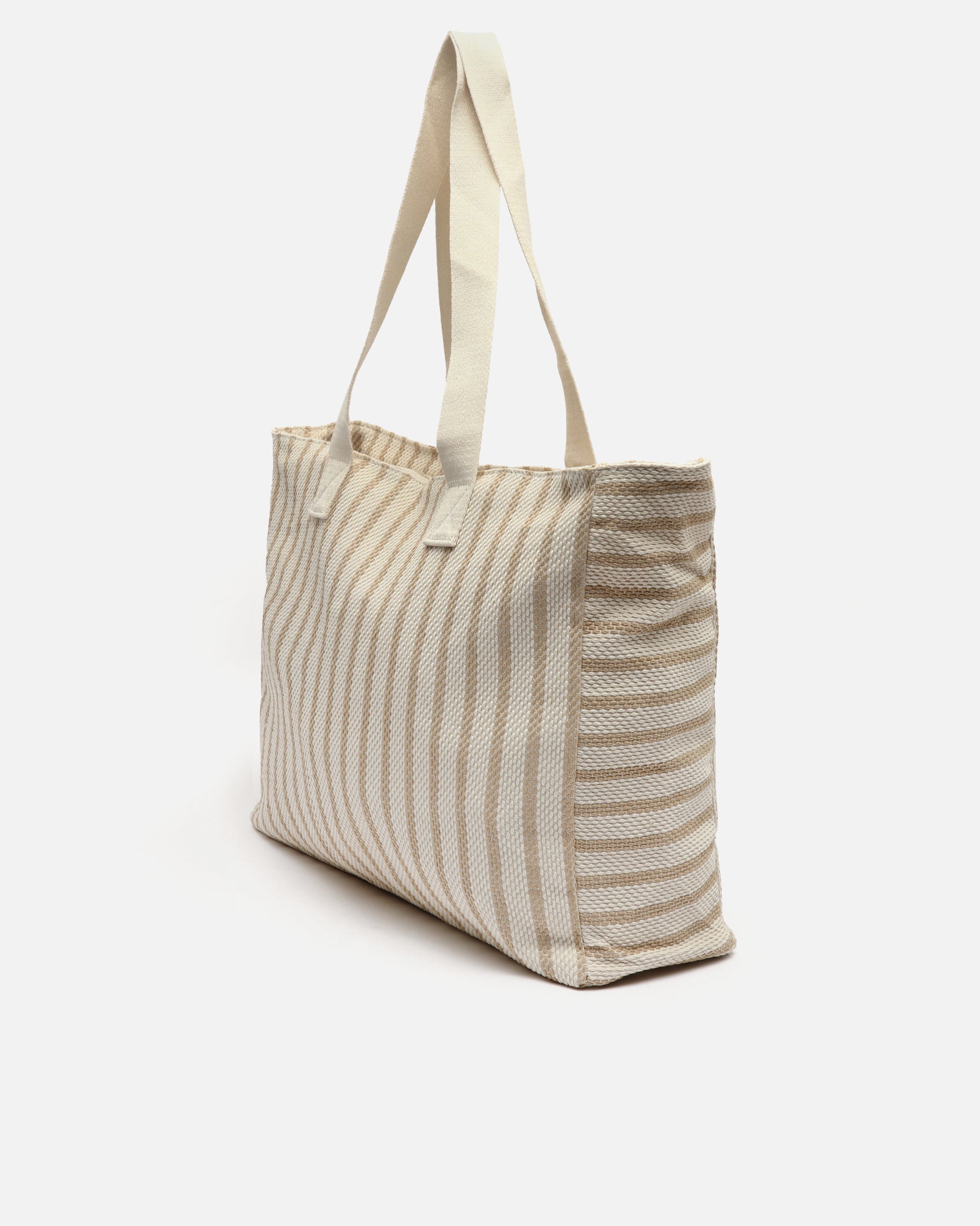 Playa bolsa grande con estampado de rayas en jacquard