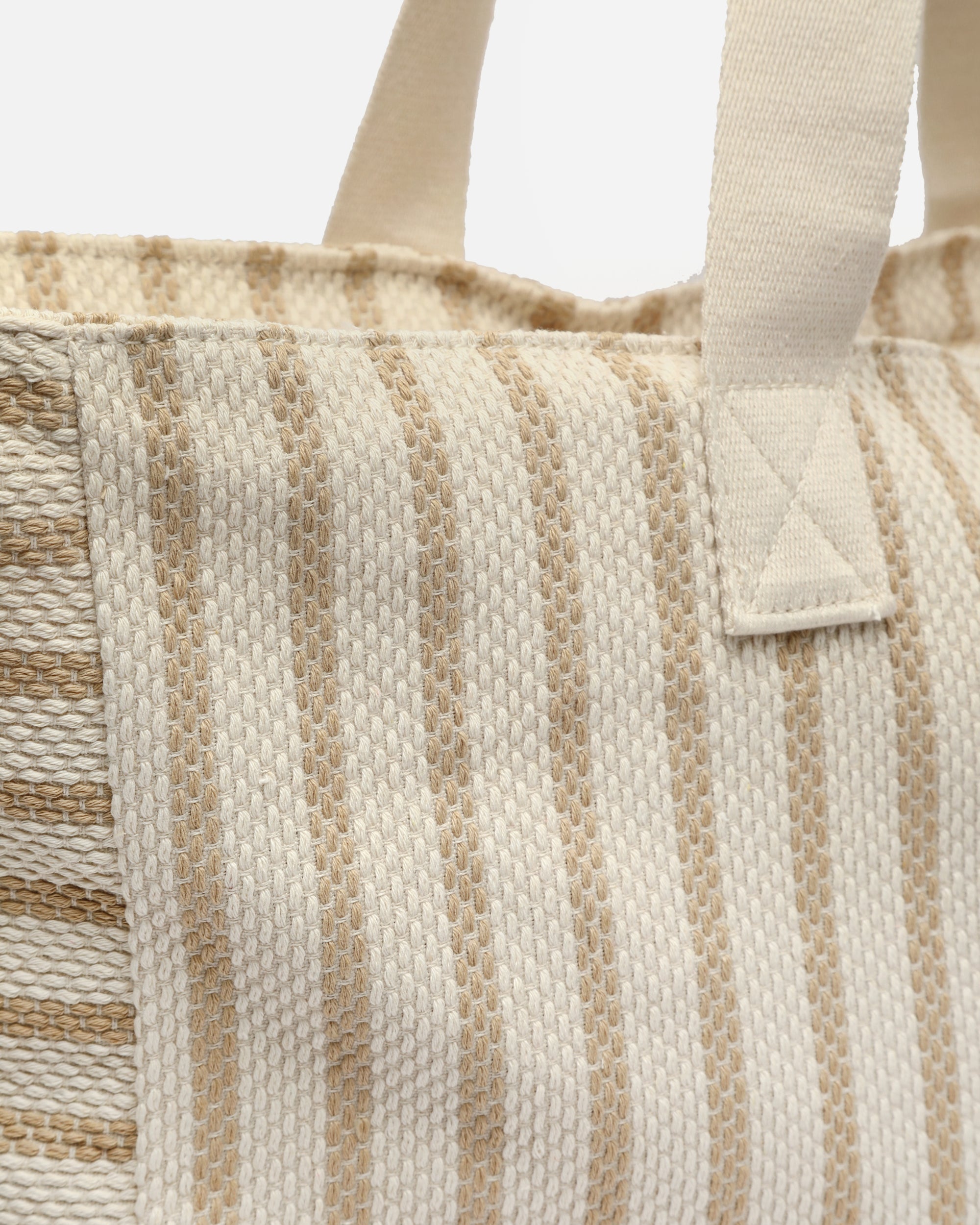 Playa bolsa grande con estampado de rayas en jacquard