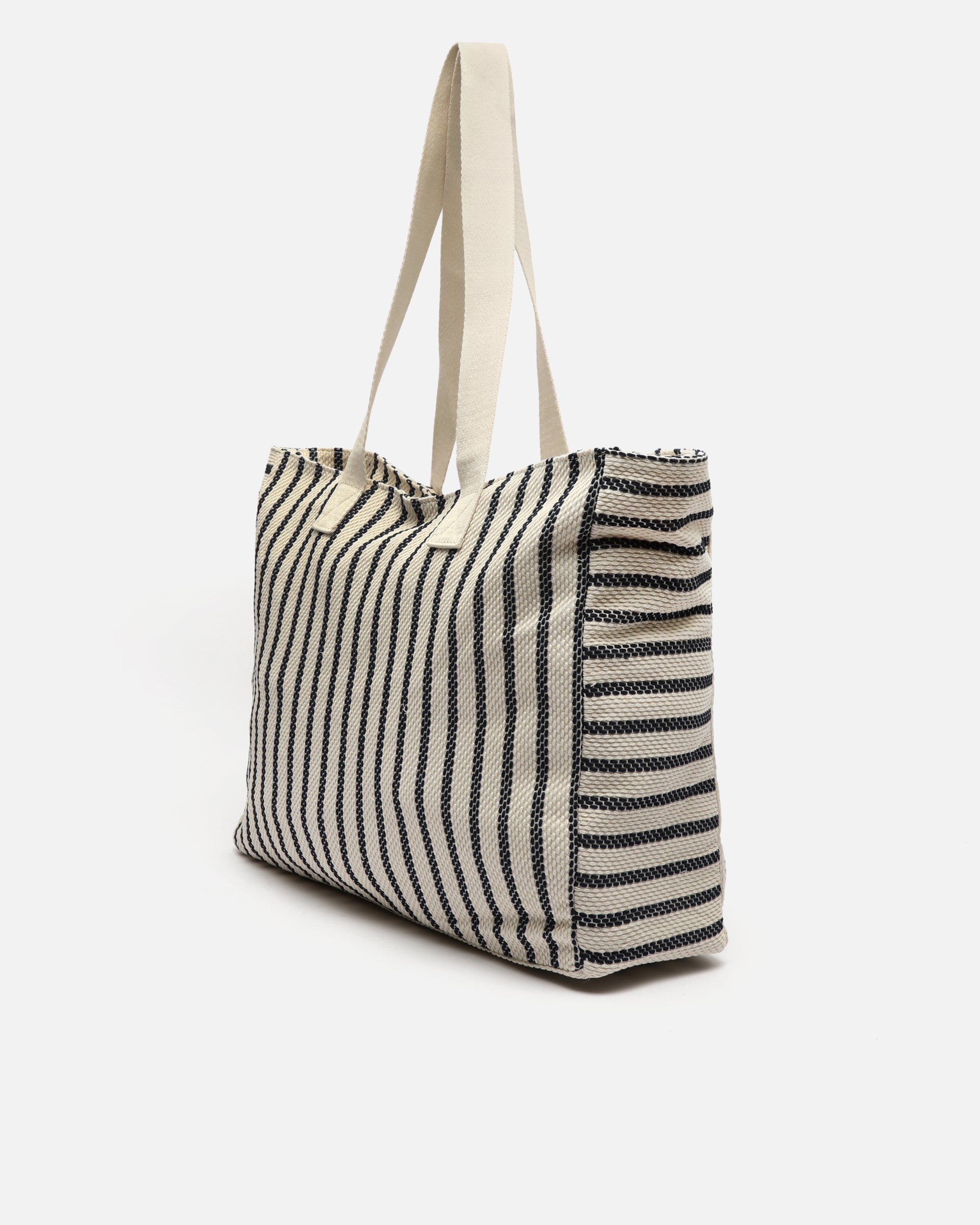 Playa bolsa grande con estampado de rayas en jacquard