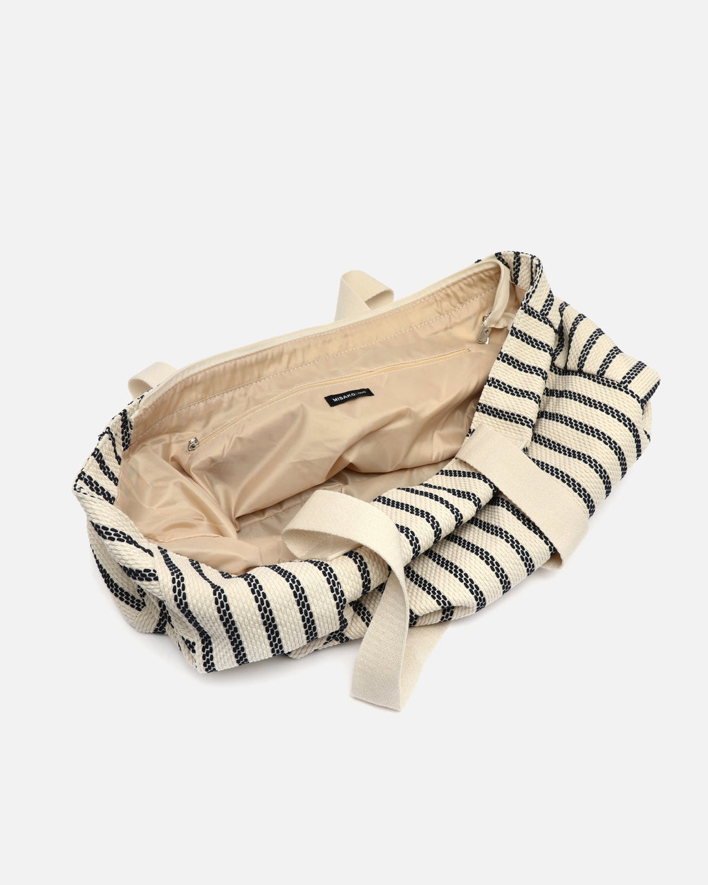 Playa bolsa grande con estampado de rayas en jacquard
