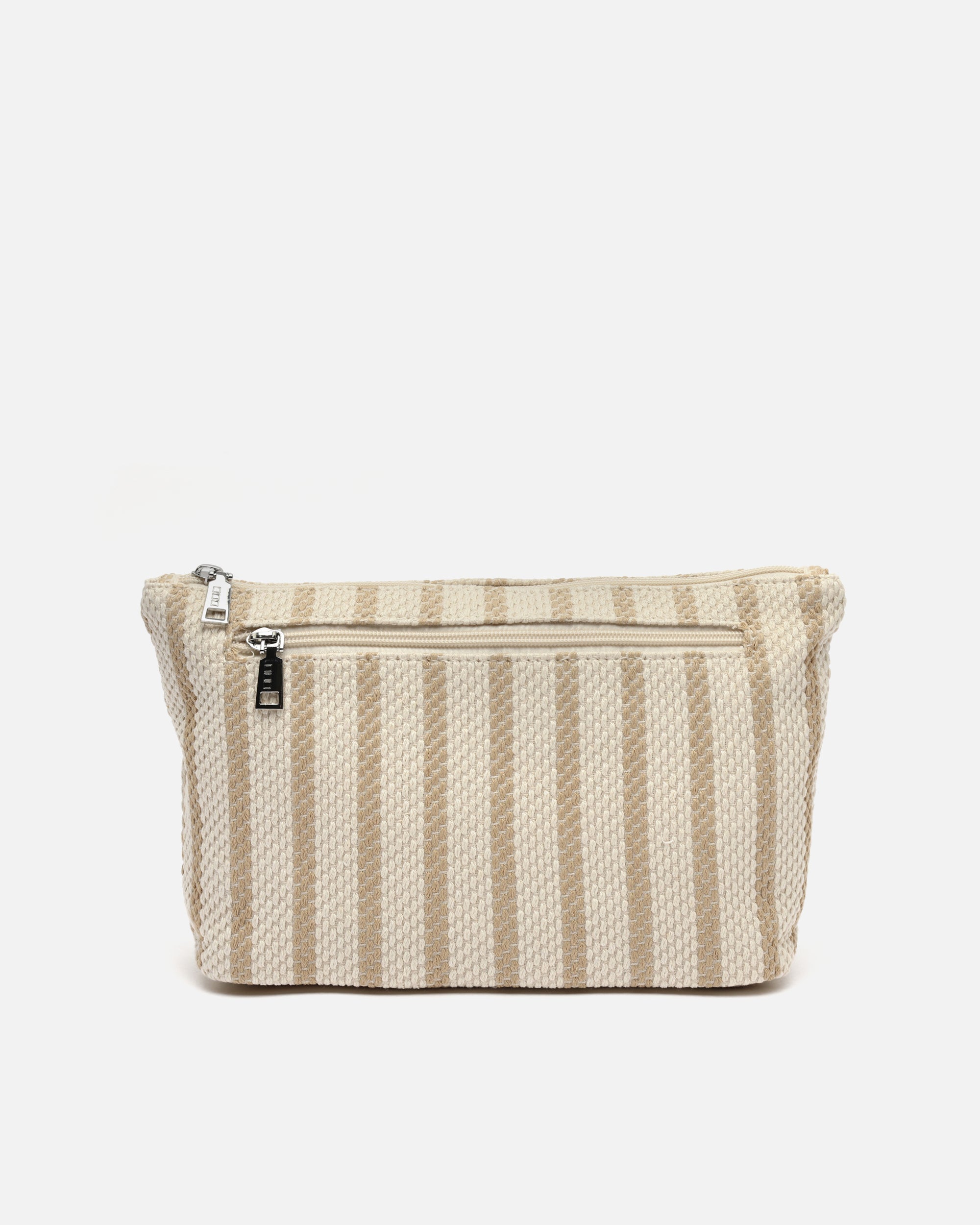 Playa neceser grande con estampado de rayas en jacquard