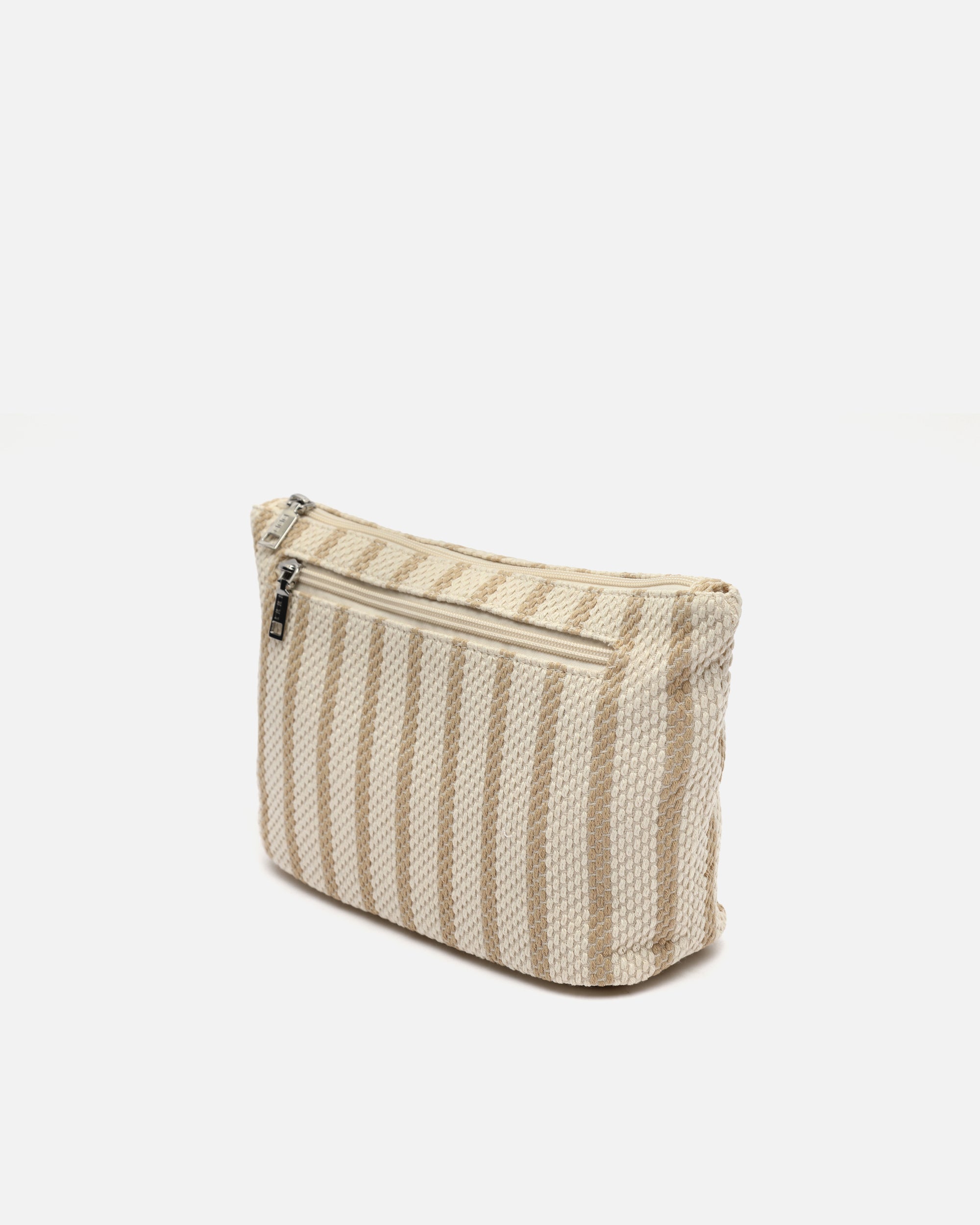 Playa neceser grande con estampado de rayas en jacquard