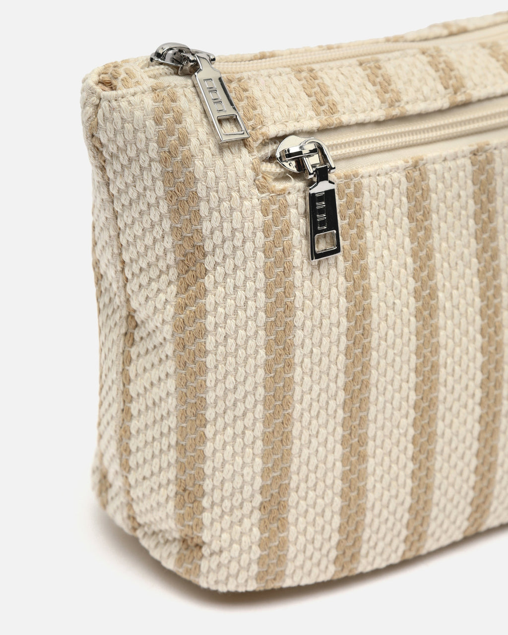 Playa neceser grande con estampado de rayas en jacquard
