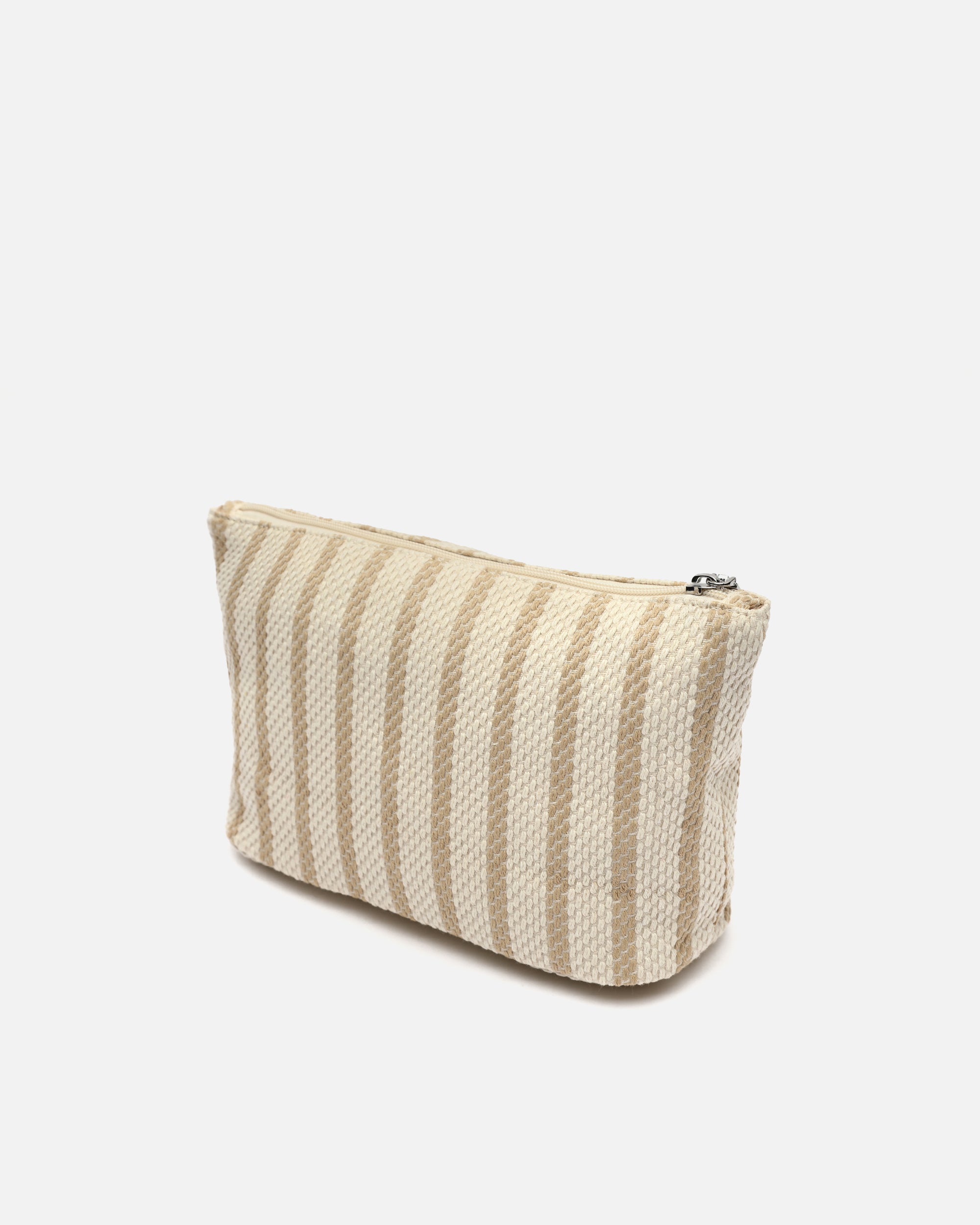 Playa neceser grande con estampado de rayas en jacquard