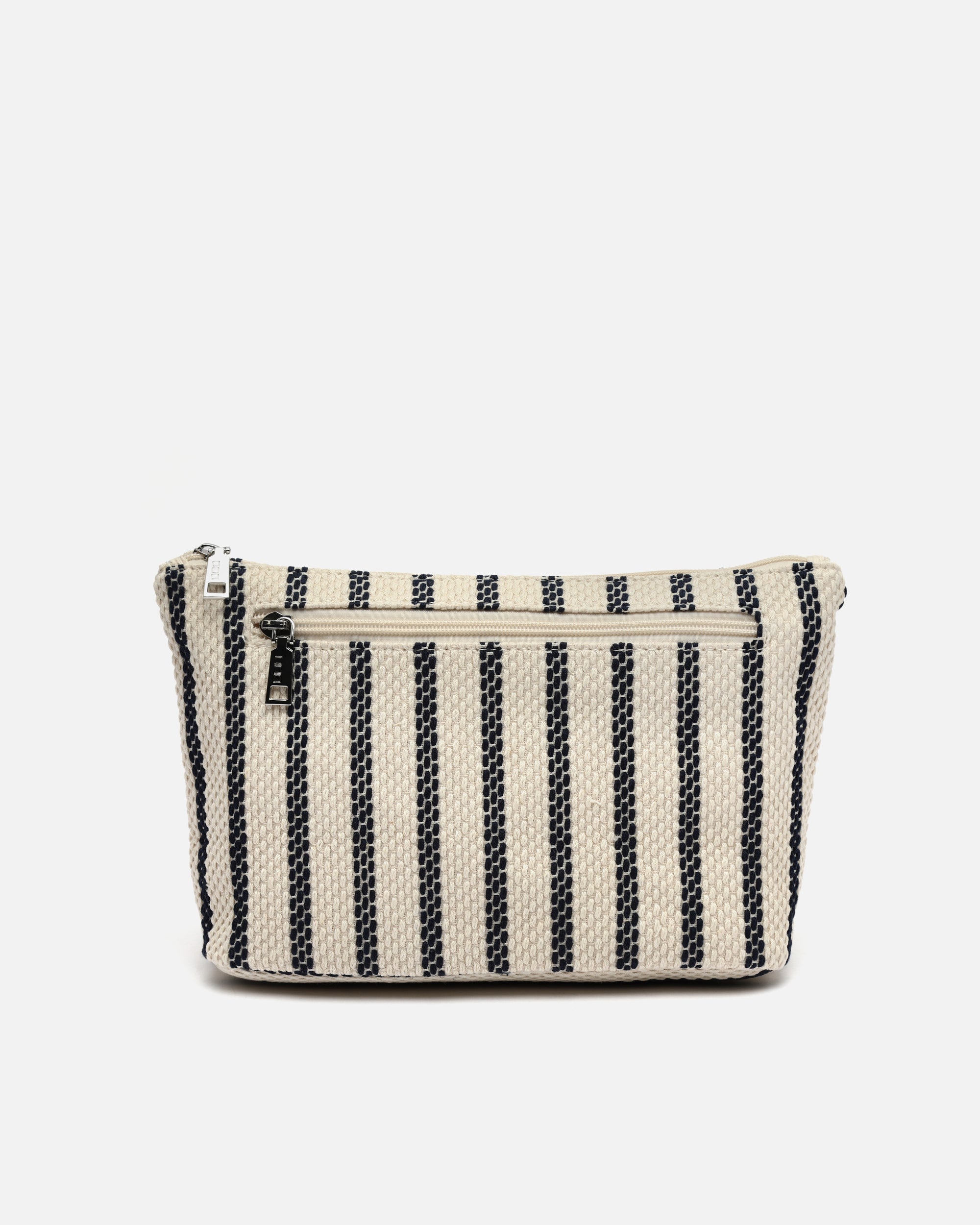 Playa neceser grande con estampado de rayas en jacquard