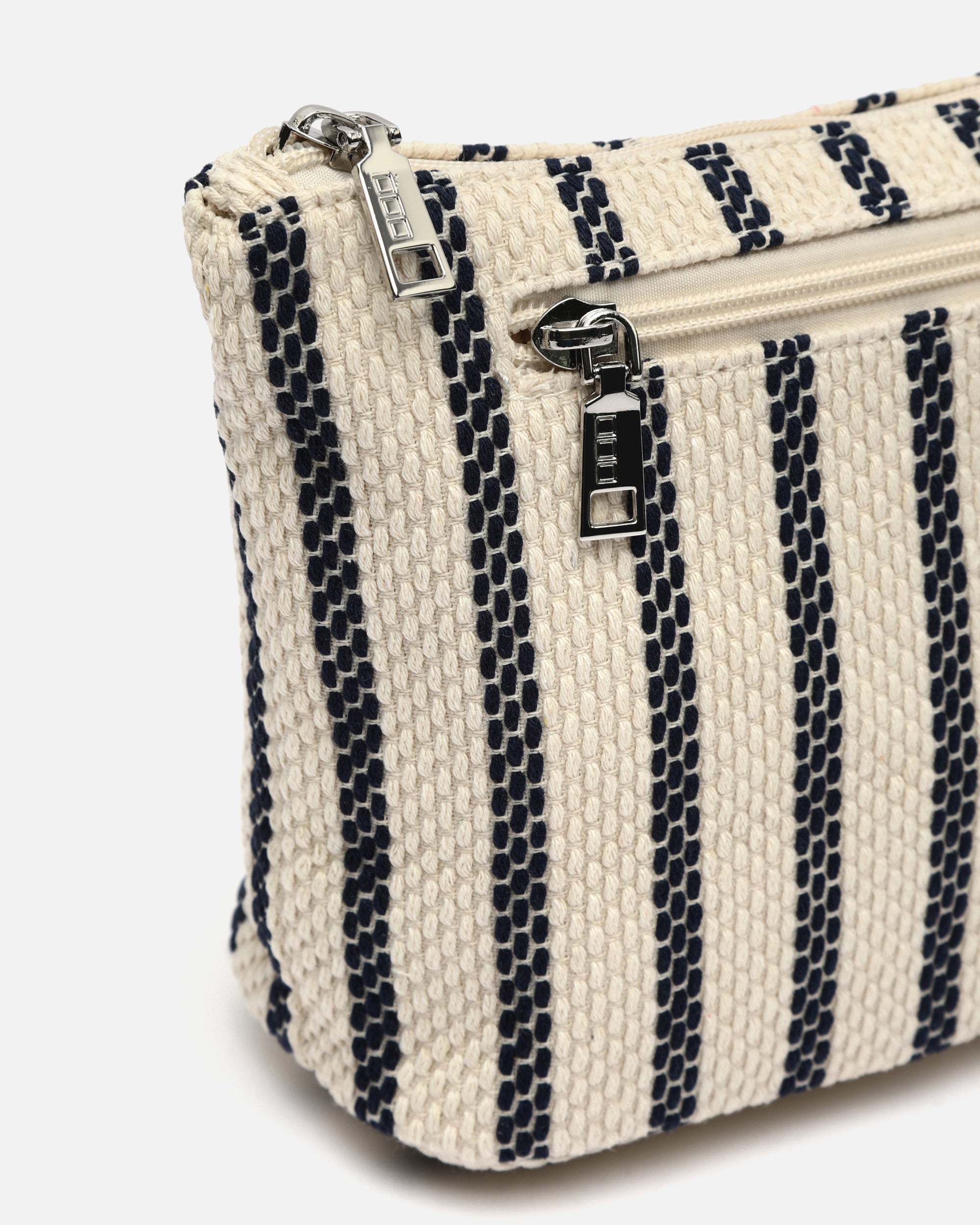 Playa neceser grande con estampado de rayas en jacquard