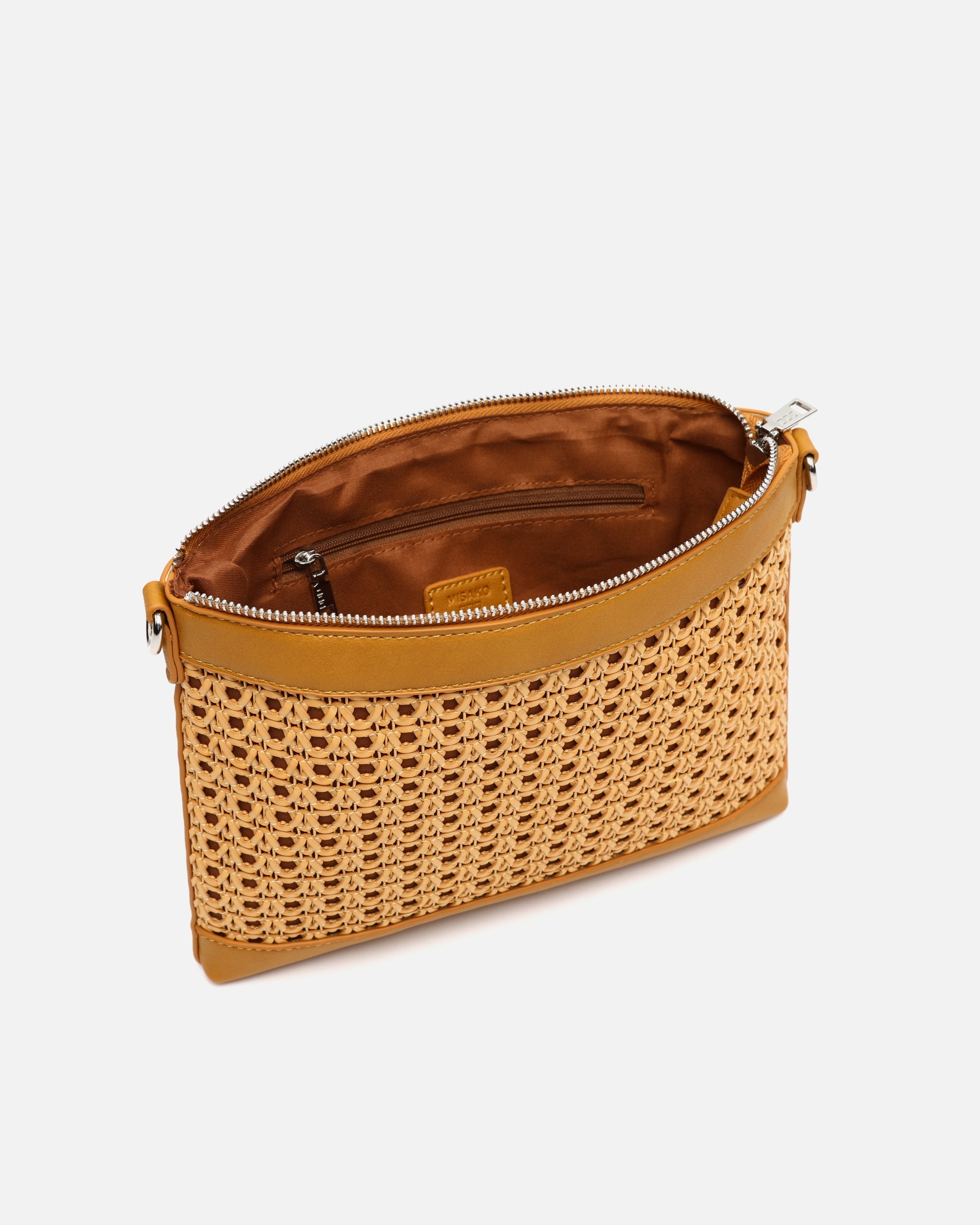 Eis bolso bandolera pequeño efecto rafia